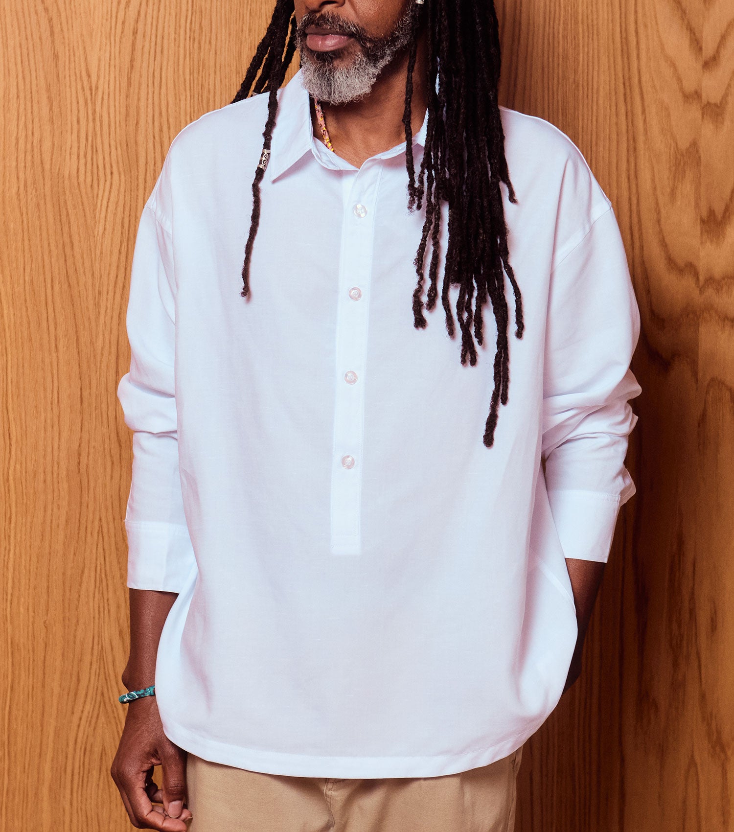 Linen Polera Shirt White - BLAW