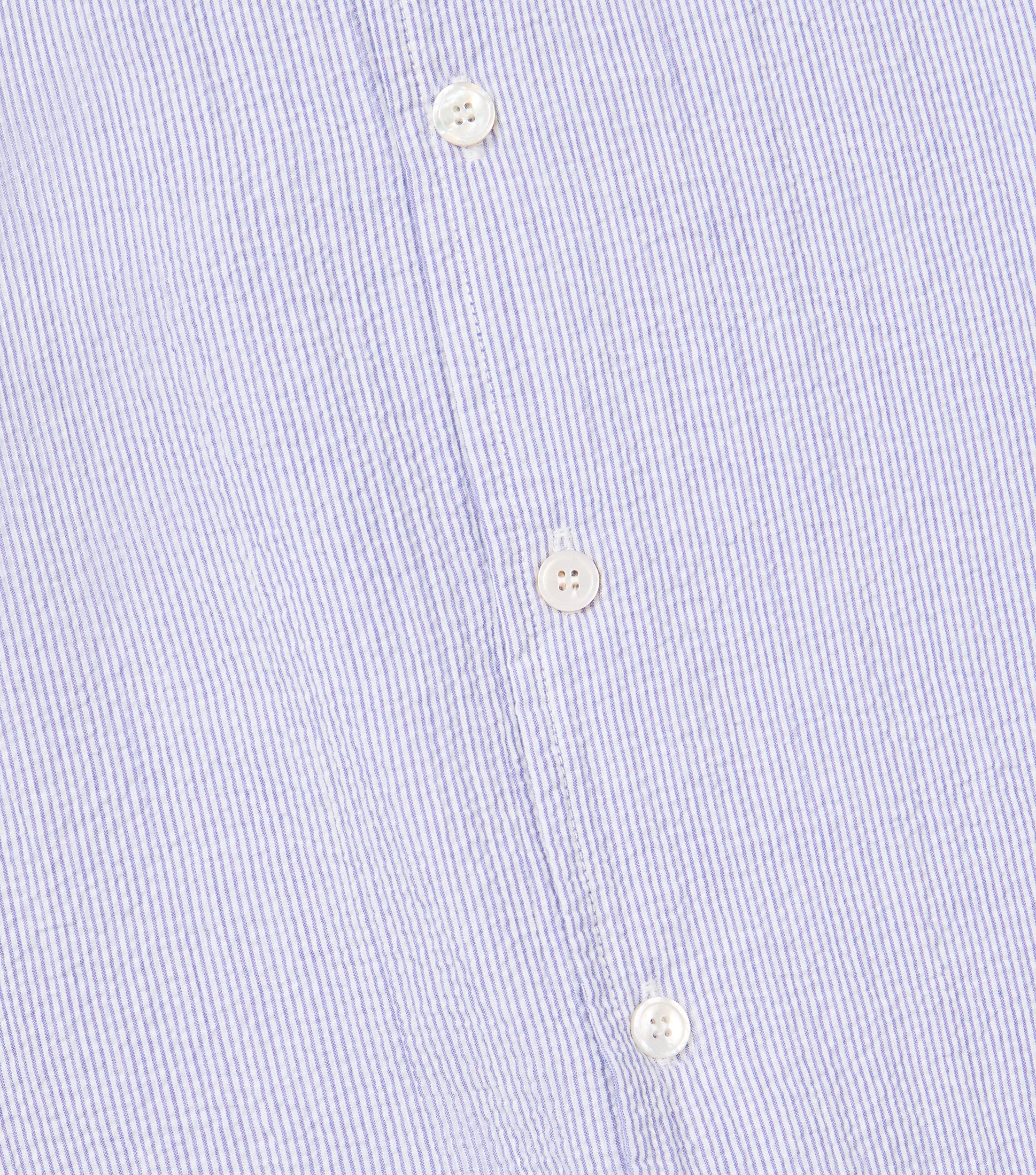Seersucker Short Sleeve Striped Shirt Light Blue - Blaw x Koike