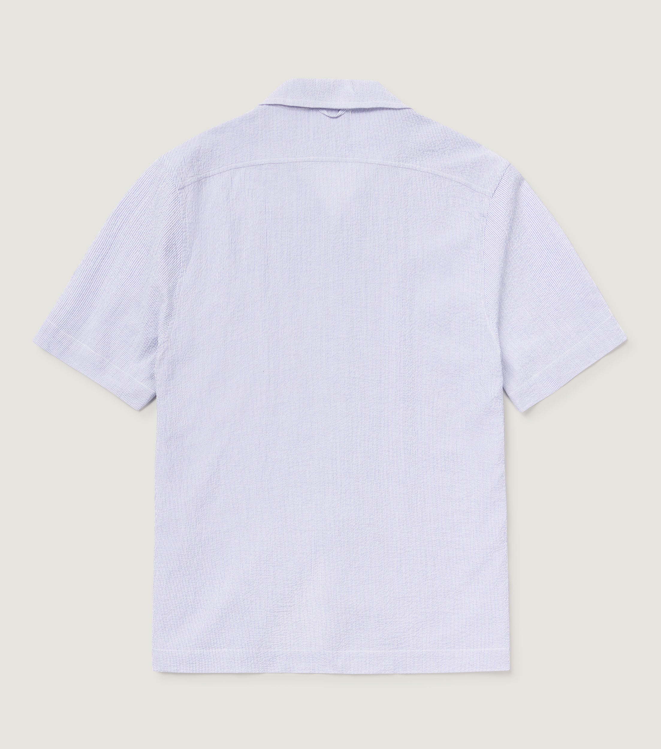 Seersucker Short Sleeve Striped Shirt Light Blue - Blaw x Koike
