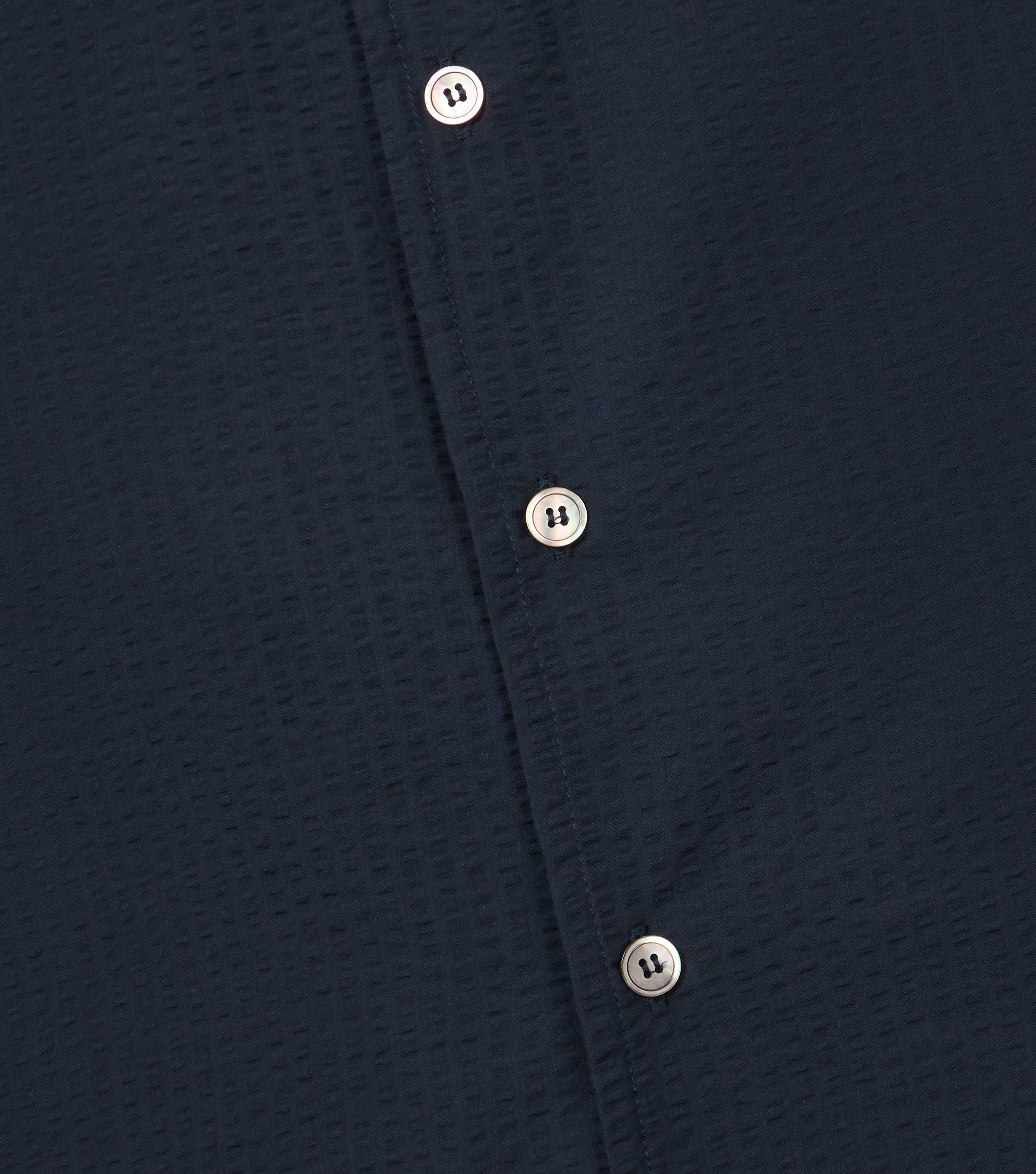 Seersucker Short Sleeve Shirt Navy - Blaw x Koike