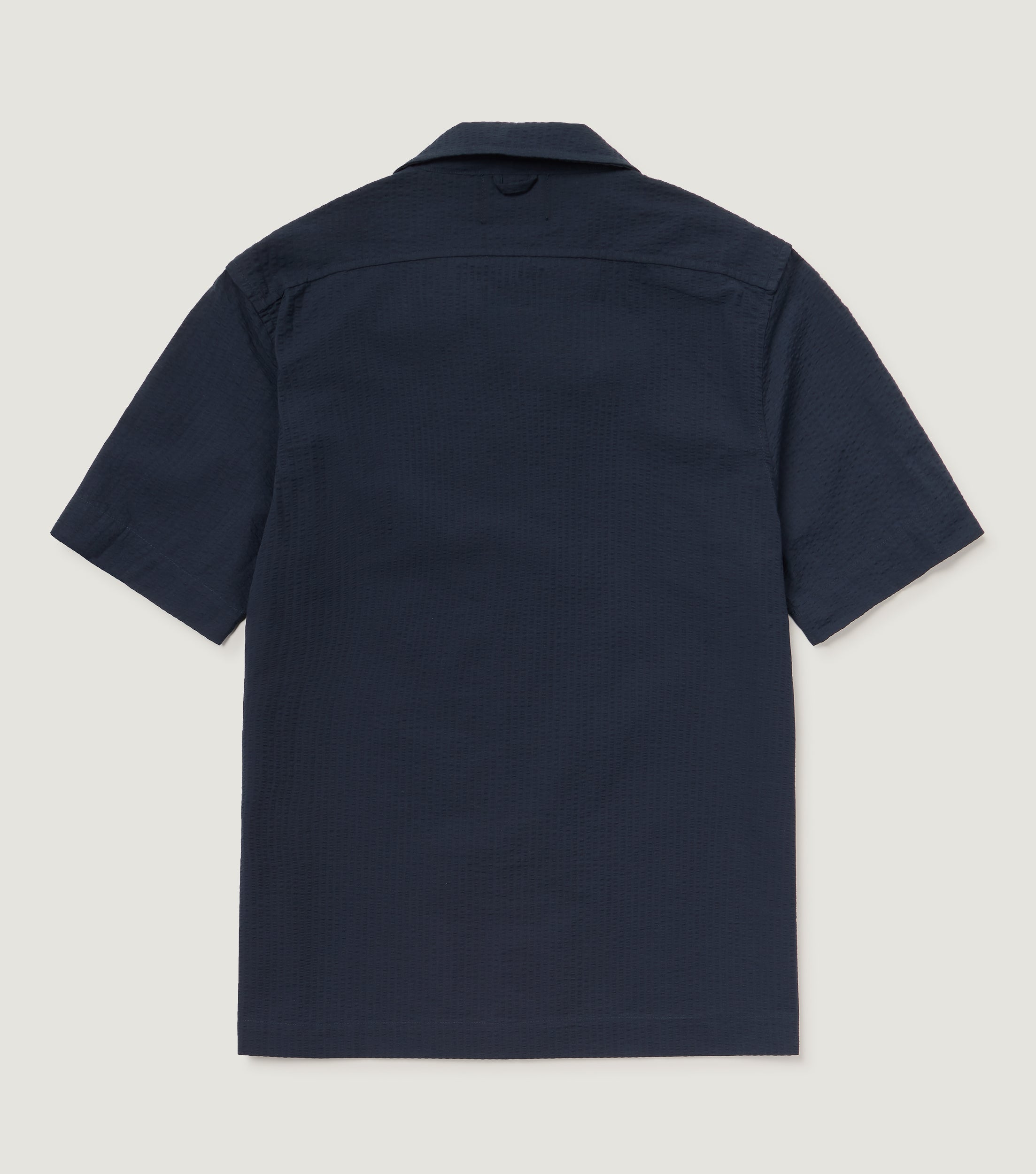 Seersucker Short Sleeve Shirt Navy - Blaw x Koike