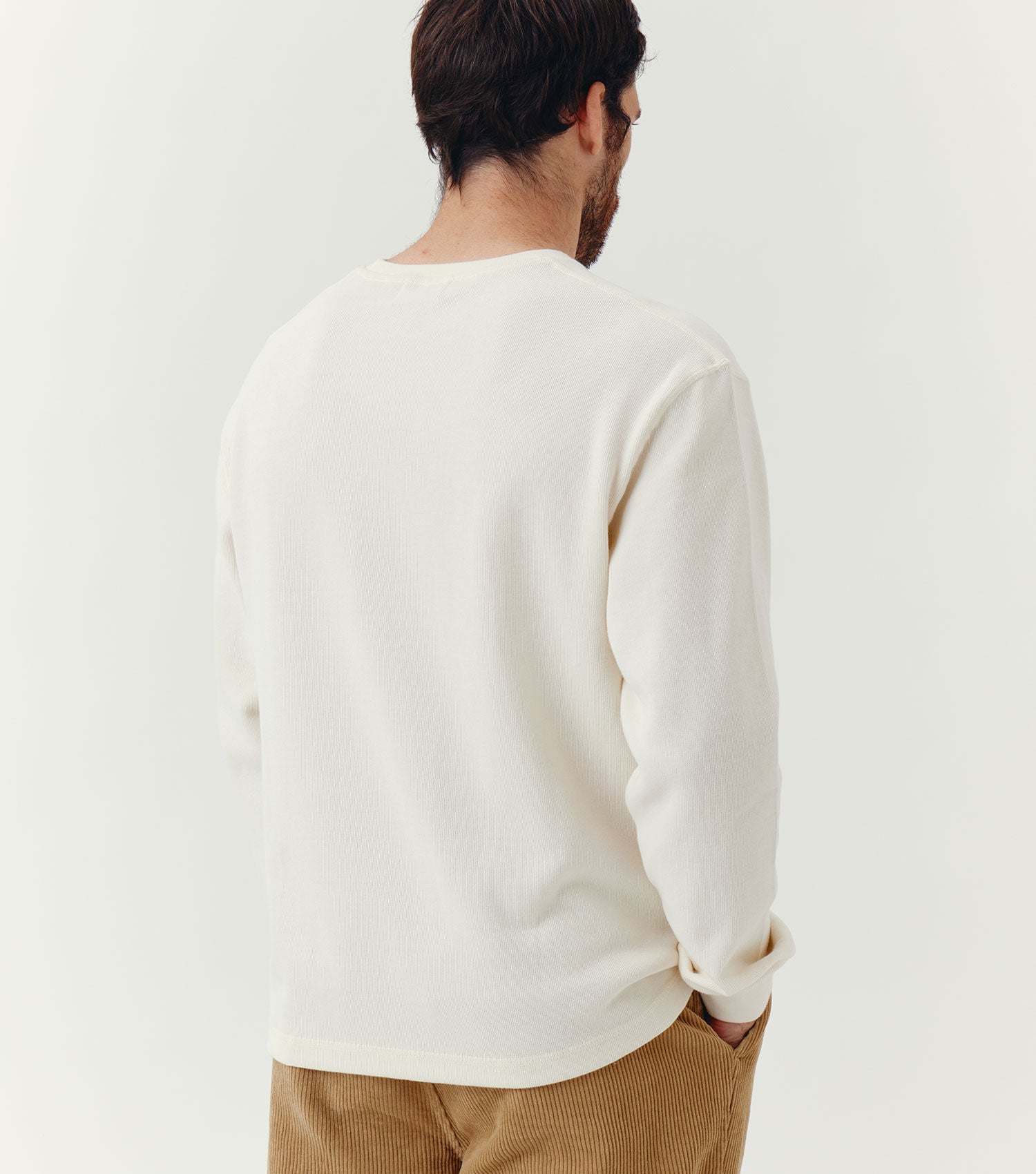 100% Cashmere Round Neck Sweater Ecru - BLAW