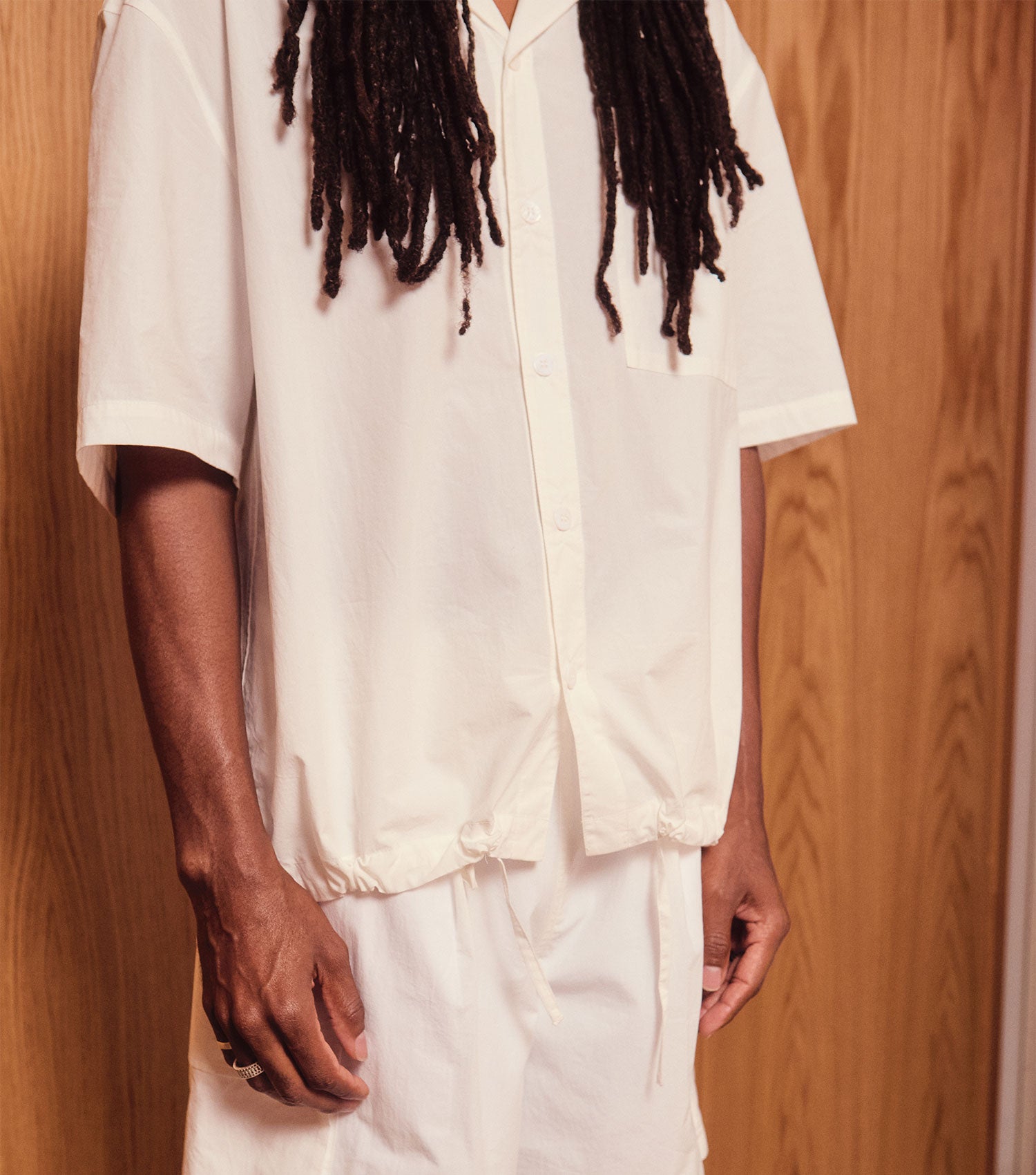 Poplin Cord Shirt White - BLAW