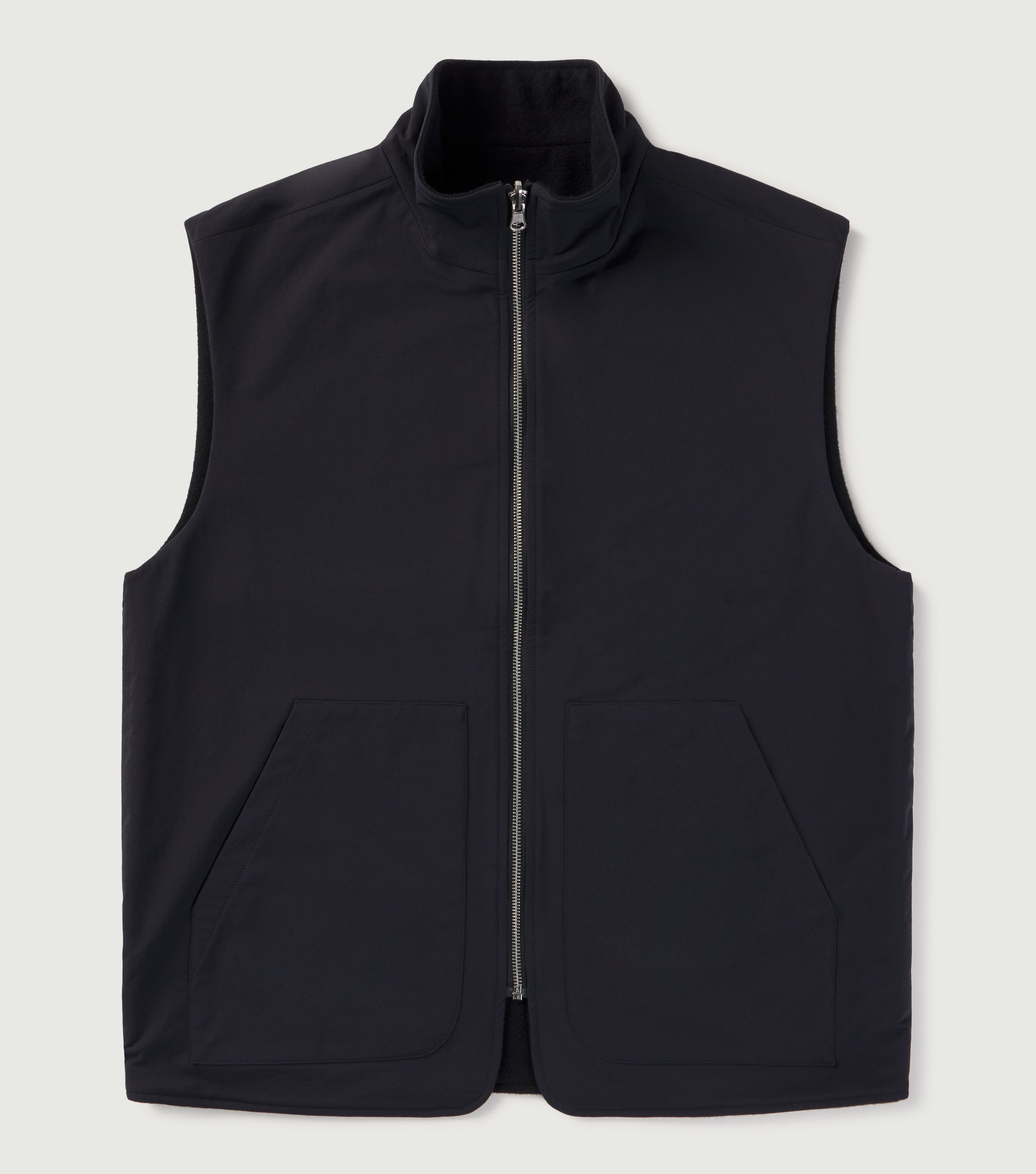 Reversible Wool Tech Vest Navy - BLAW