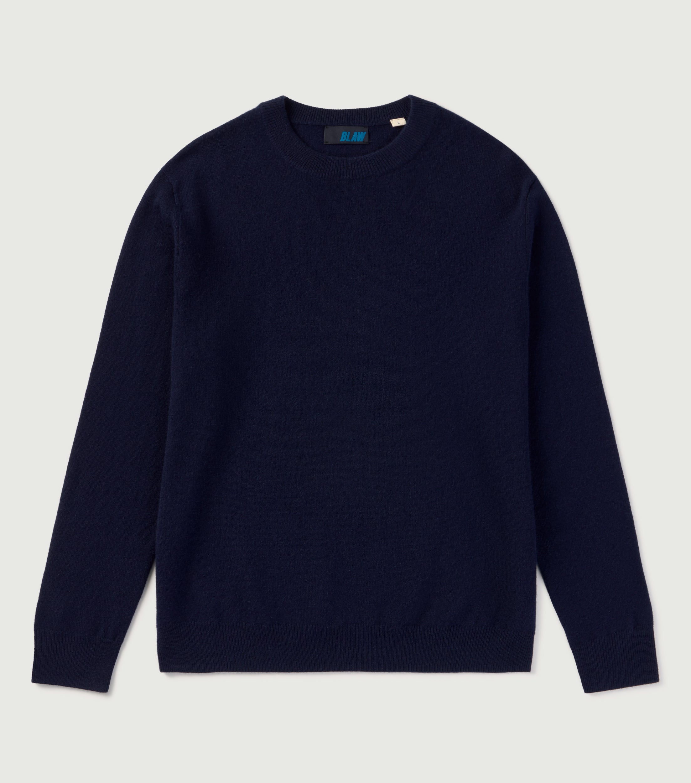 100% Cashmere Round Neck Sweater Navy - BLAW