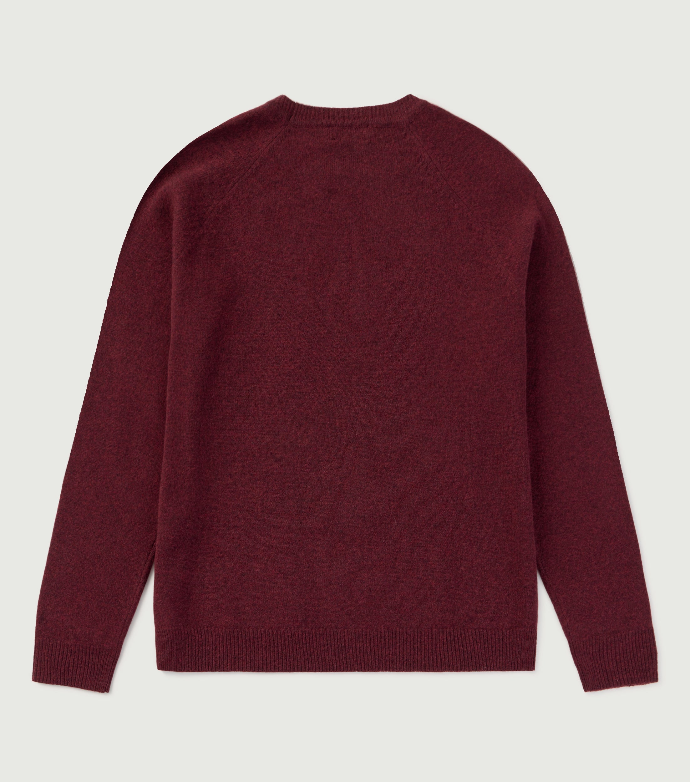 100% Wool Crew Neck Sweater Burgundy - BLAW