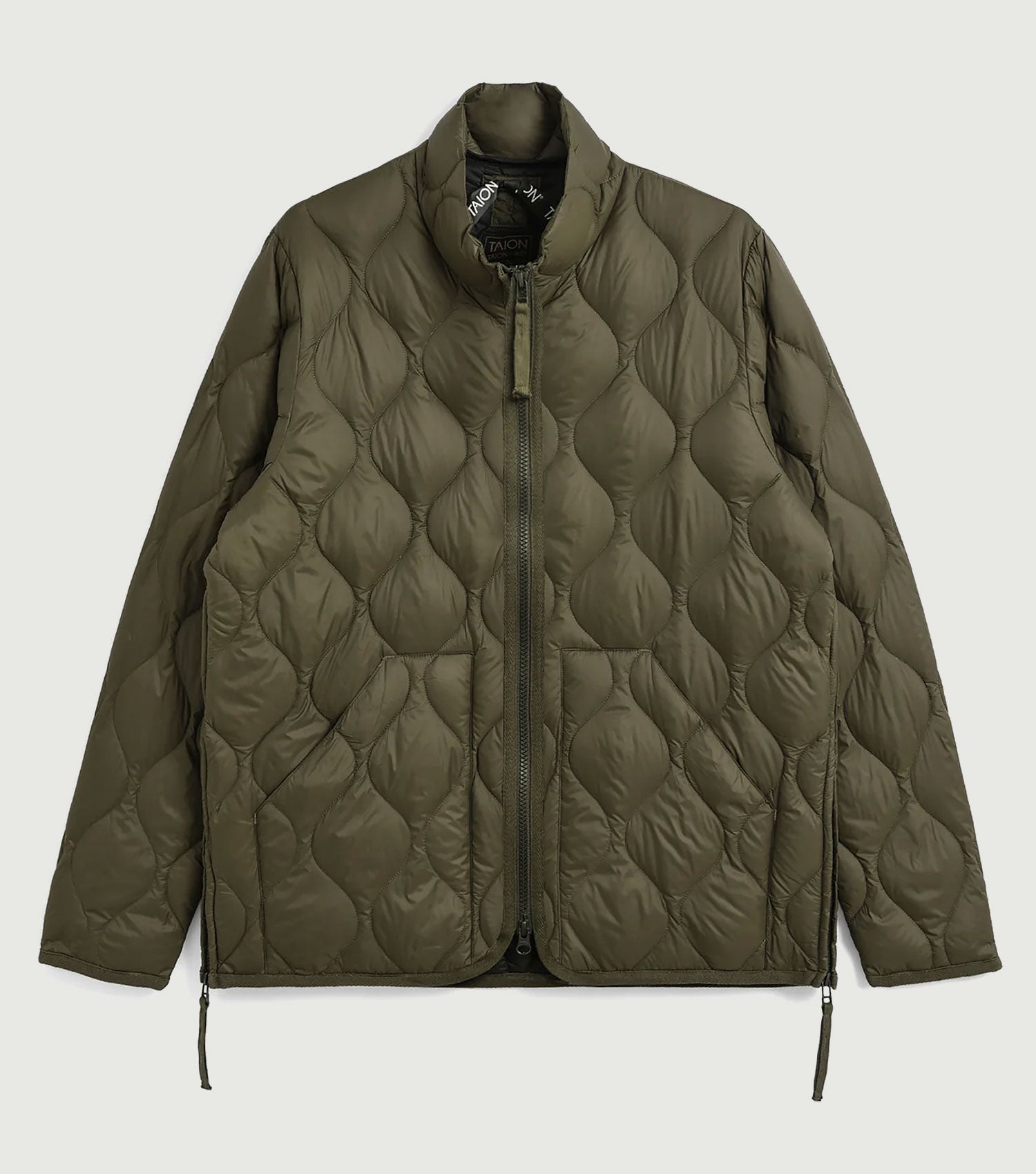 Military Hi Neck W-Zip Down Jacket D.Olive – BLAW