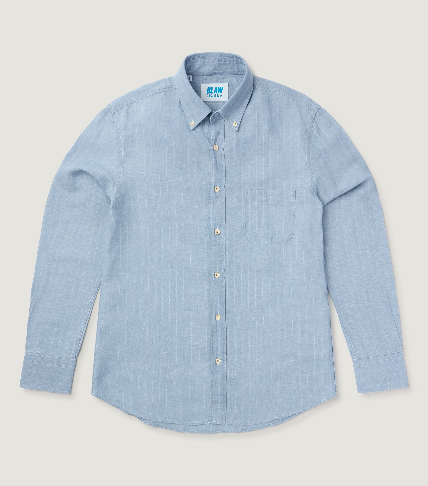 Indigo Button Down Pocket Big Stripes Shirt - Blaw x Koike