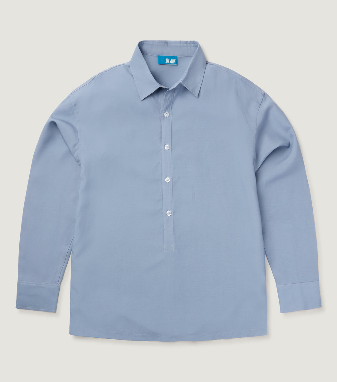 Linen Polera Shirt Blue - BLAW