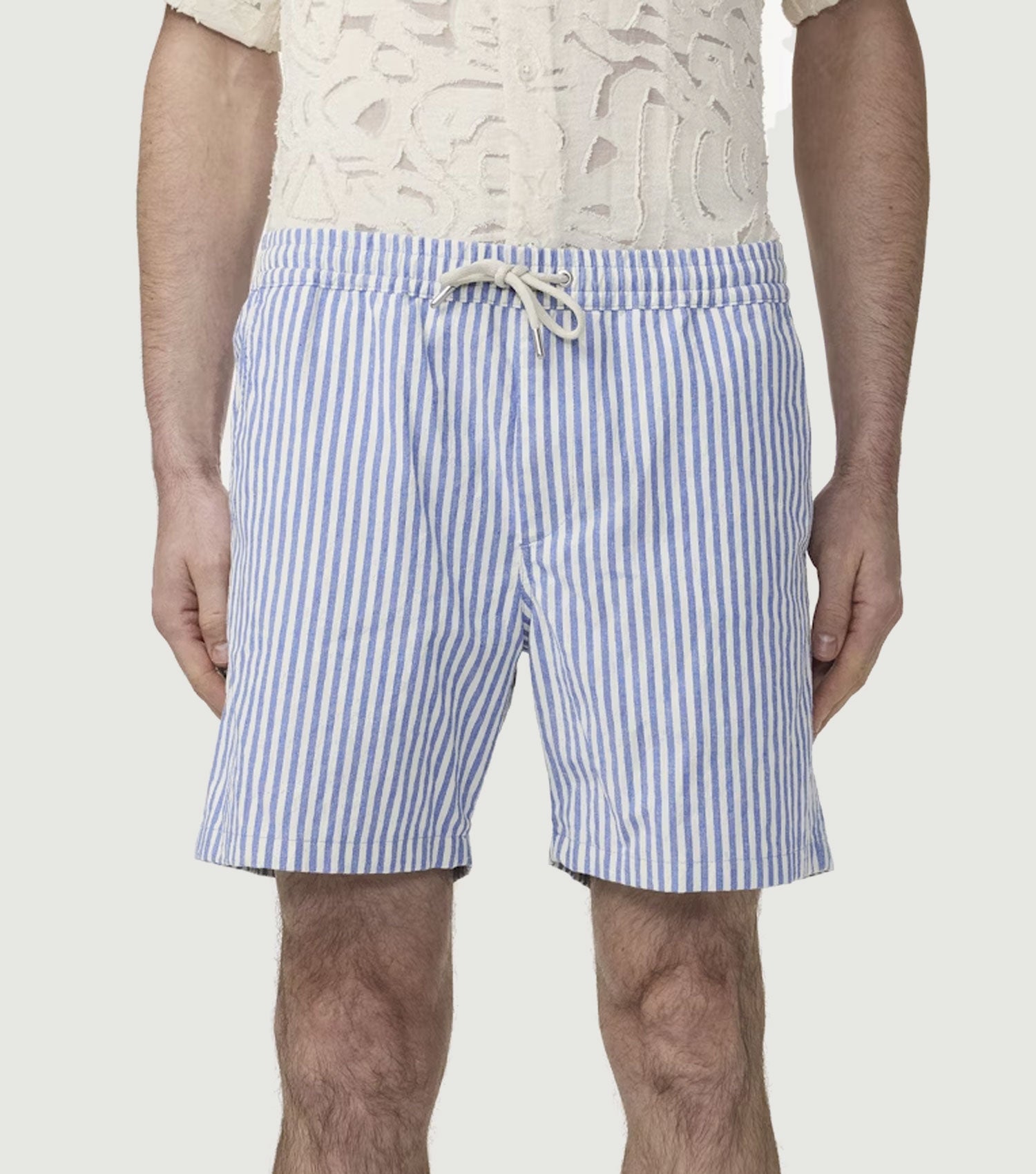 Gregor Drawstring Shorts Blue Stripe - NN.07