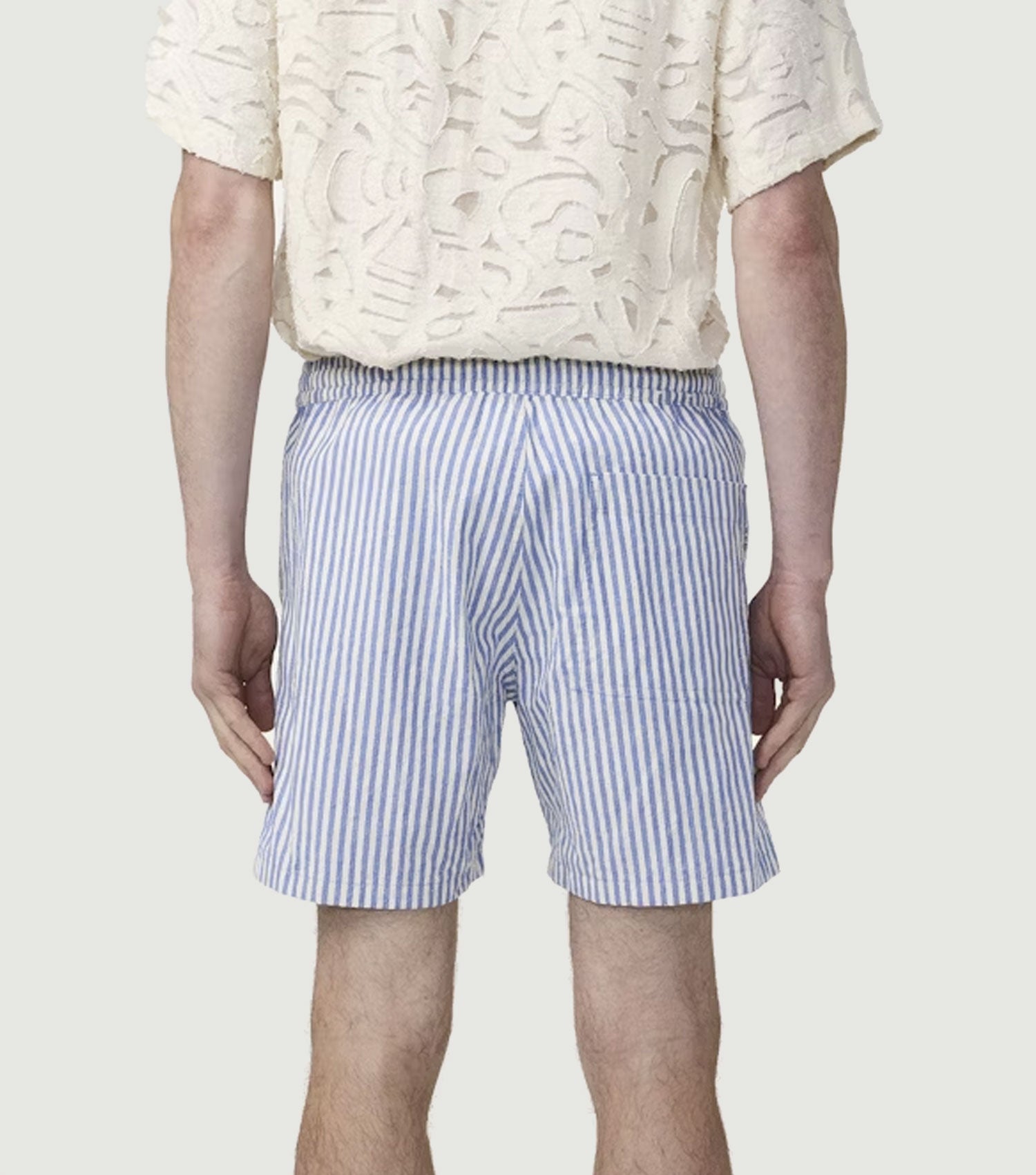 Gregor Drawstring Shorts Blue Stripe - NN.07