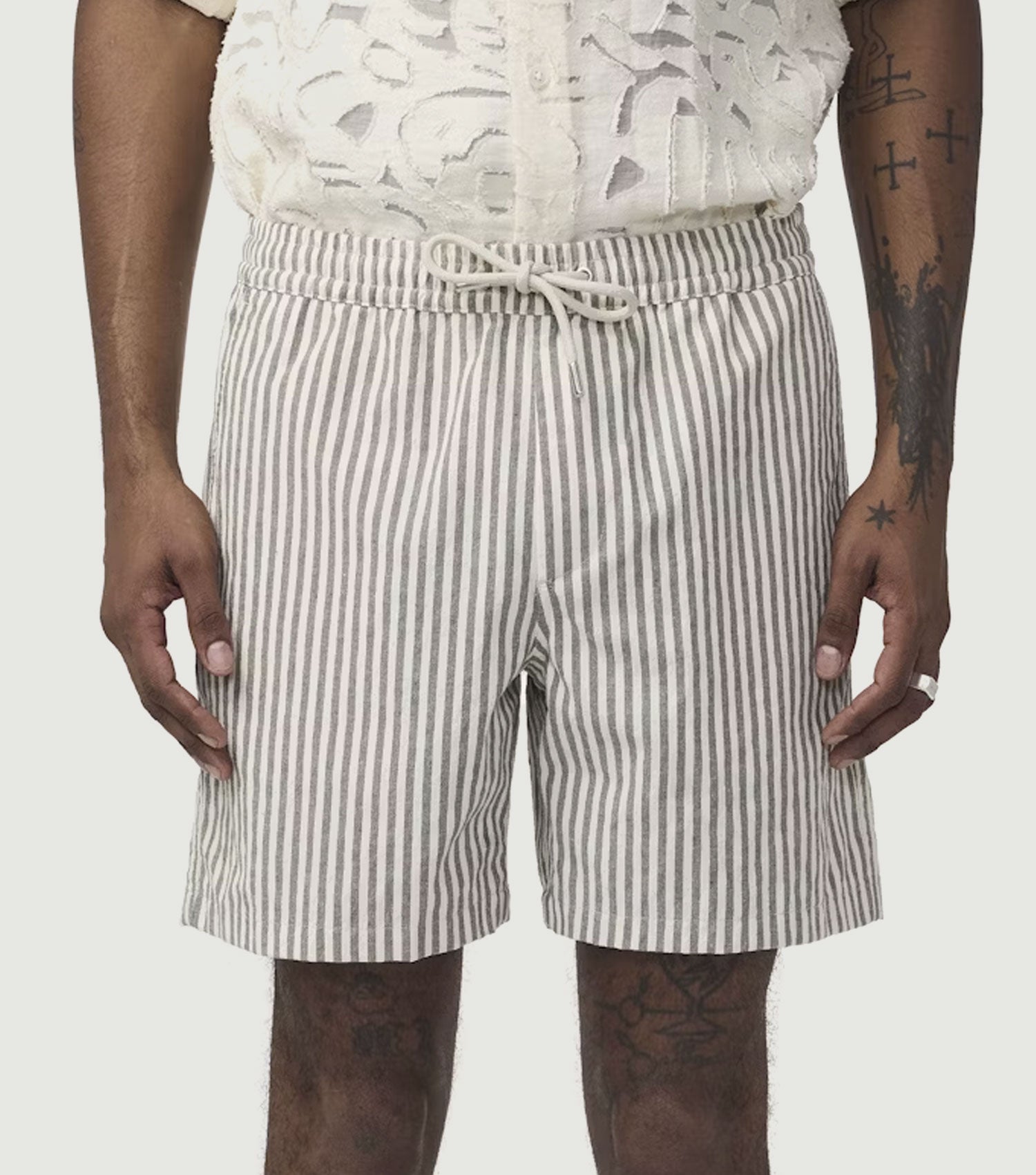 Gregor Drawstring Shorts Green Stripe - NN.07