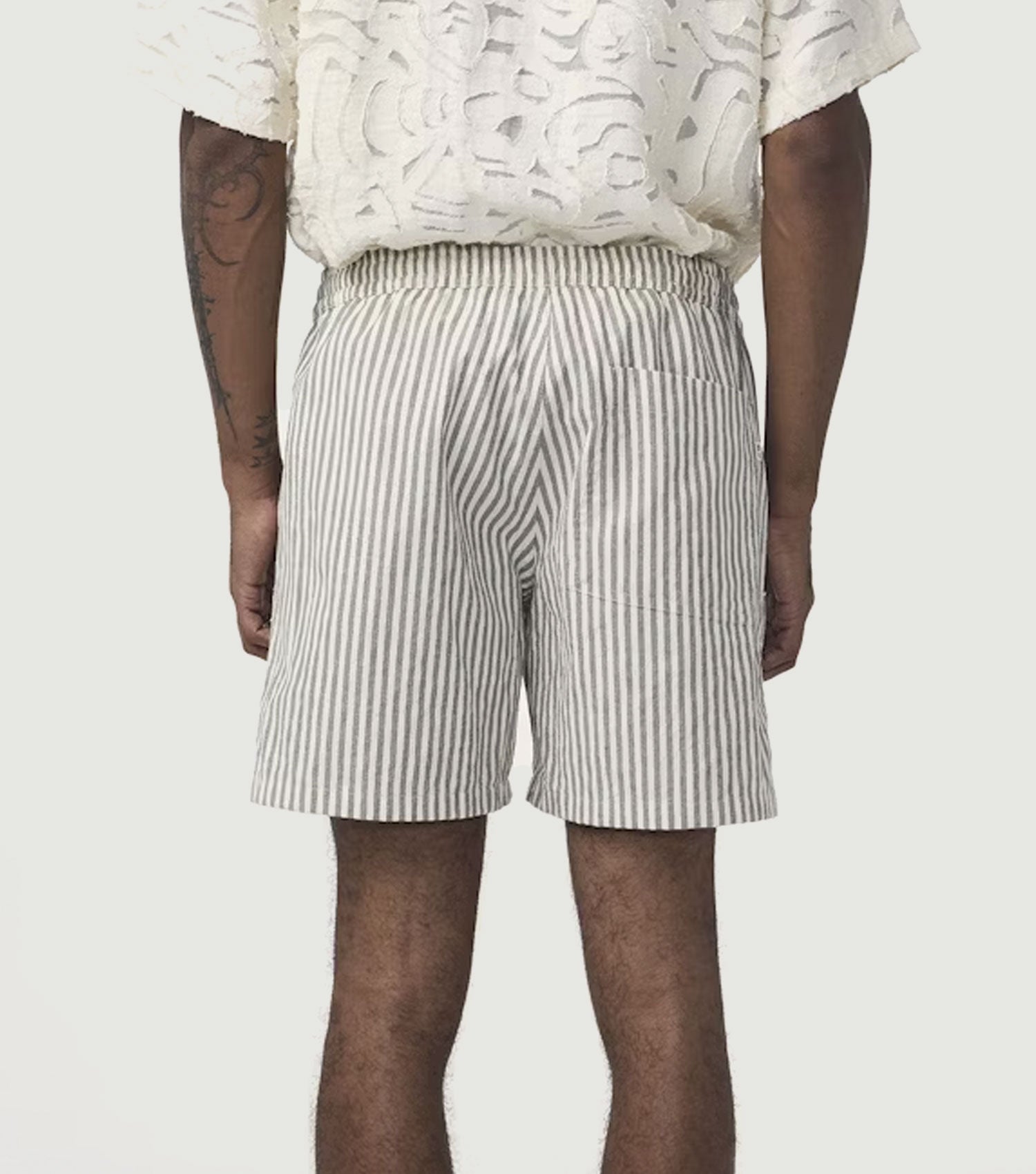 Gregor Drawstring Shorts Green Stripe - NN.07