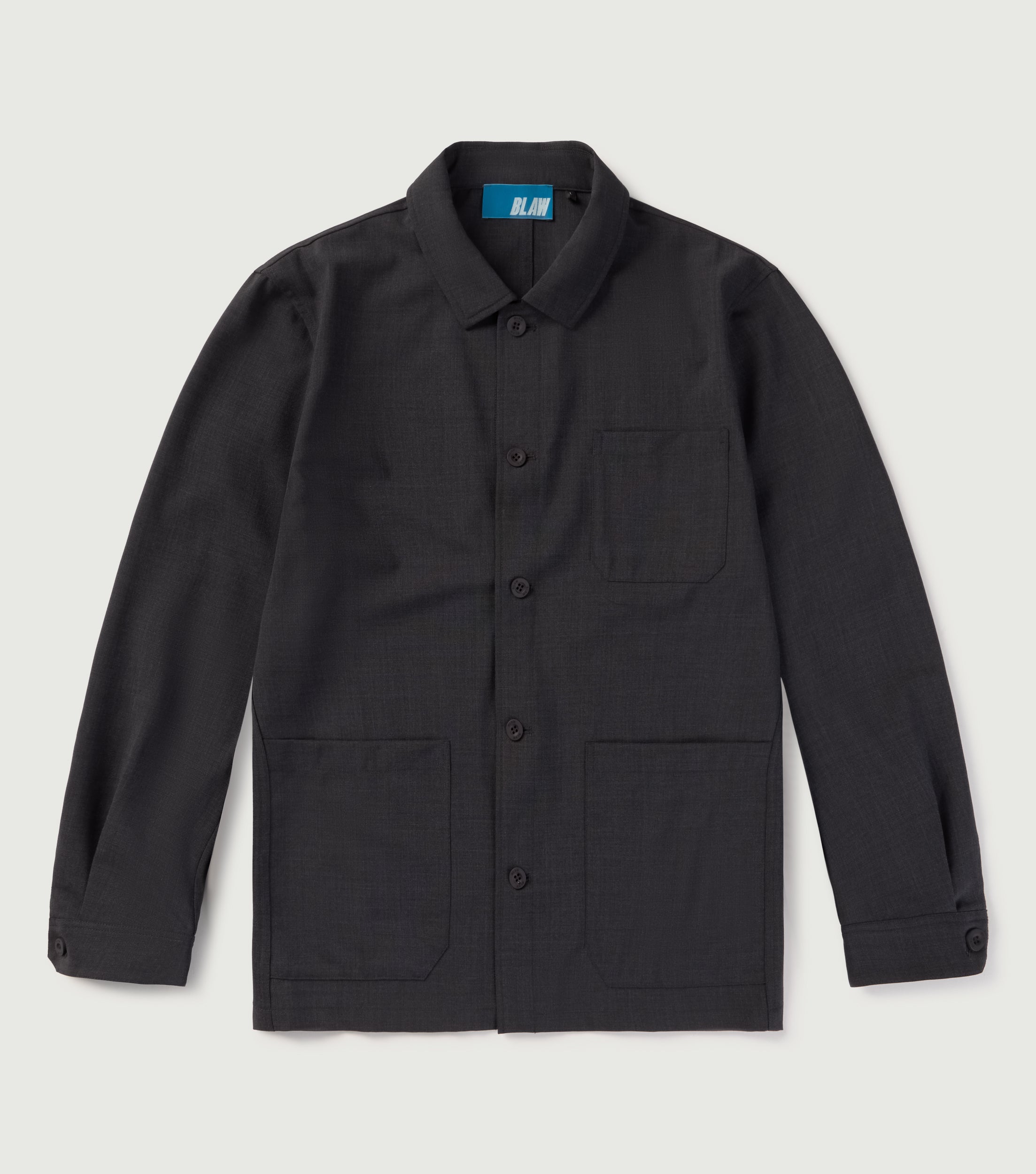 Cool Wool Worker Overshirt Grey - BLAW