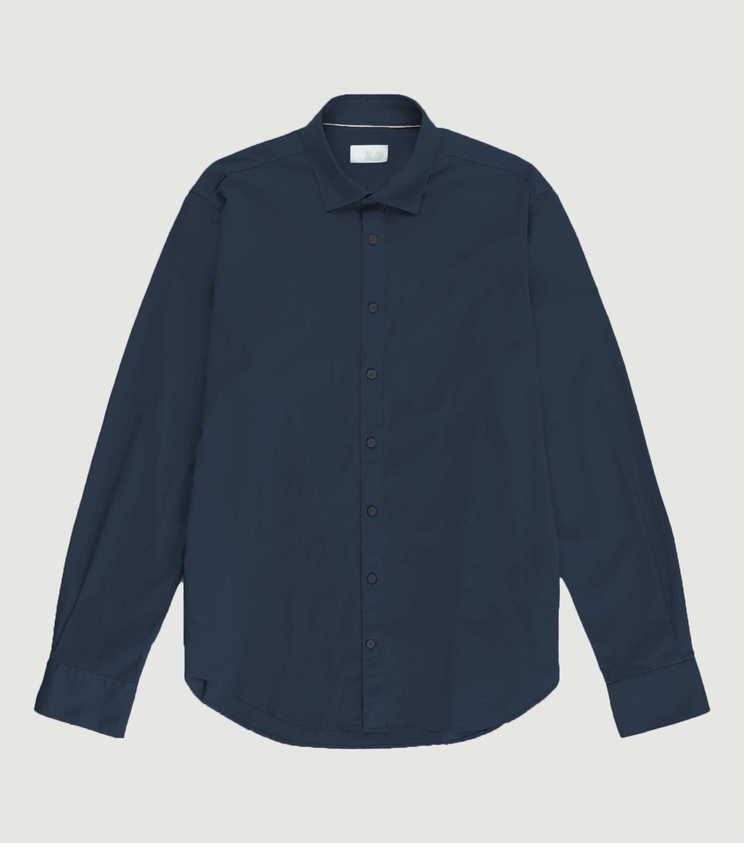 Poplin Stretch Spread Collar Shirt Navy