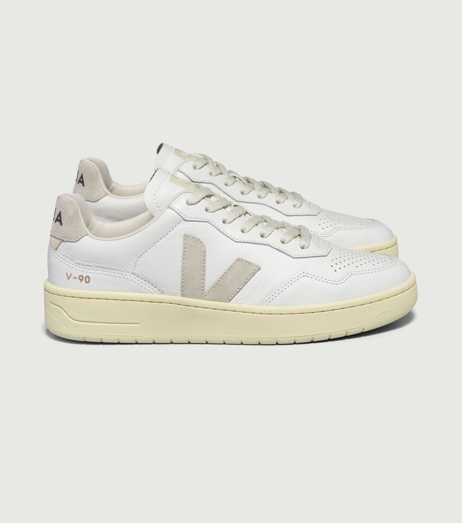 V-90 O.T. Leather Extra White Grey - Veja