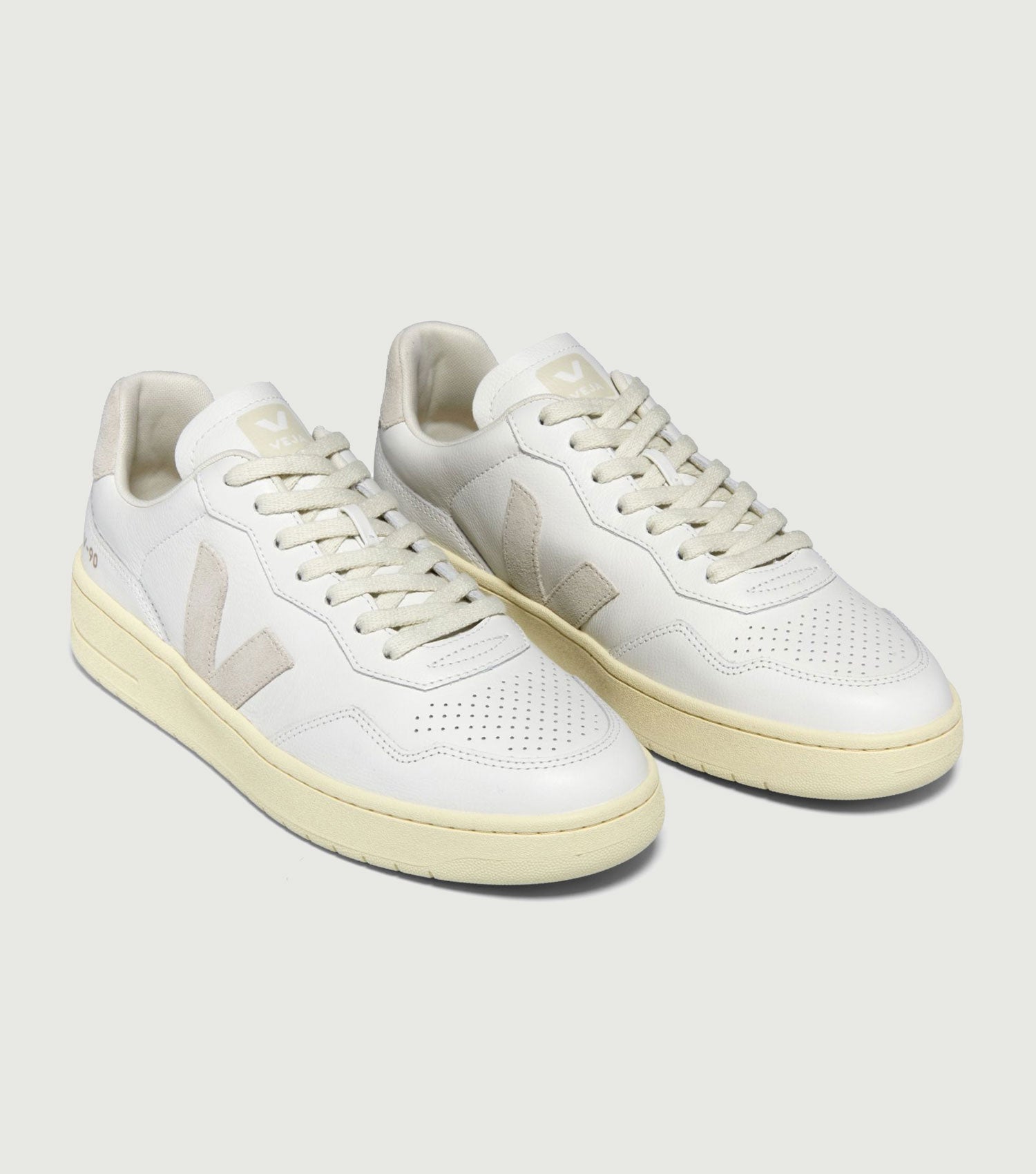 V-90 O.T. Leather Extra White Grey - Veja