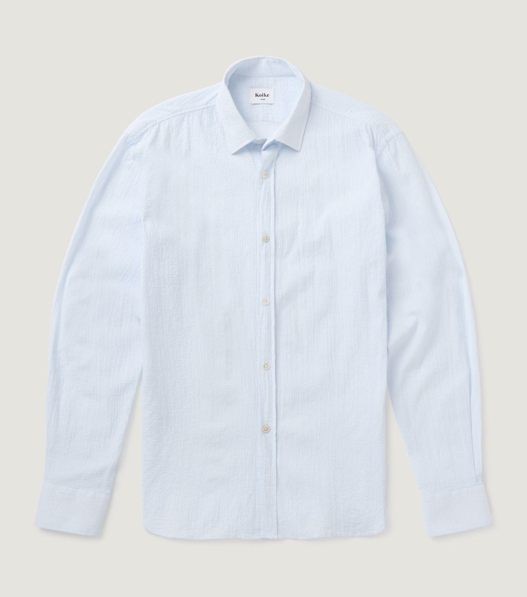Spread Collar Seersucker Micro Stripes Light Blue - Blaw x Koike