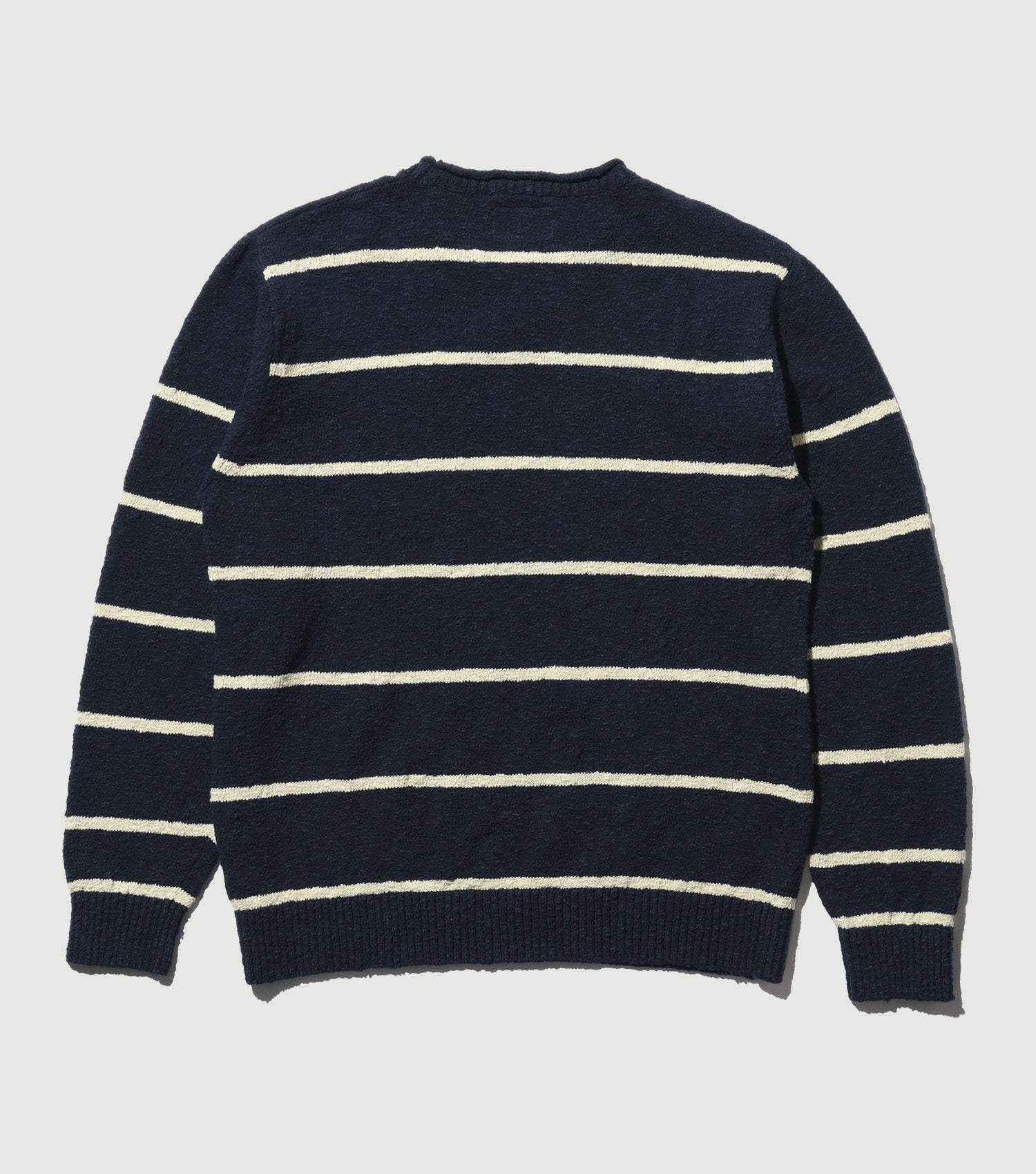 Crew Cotton Linen Slab Stripe Navy - Beams Plus