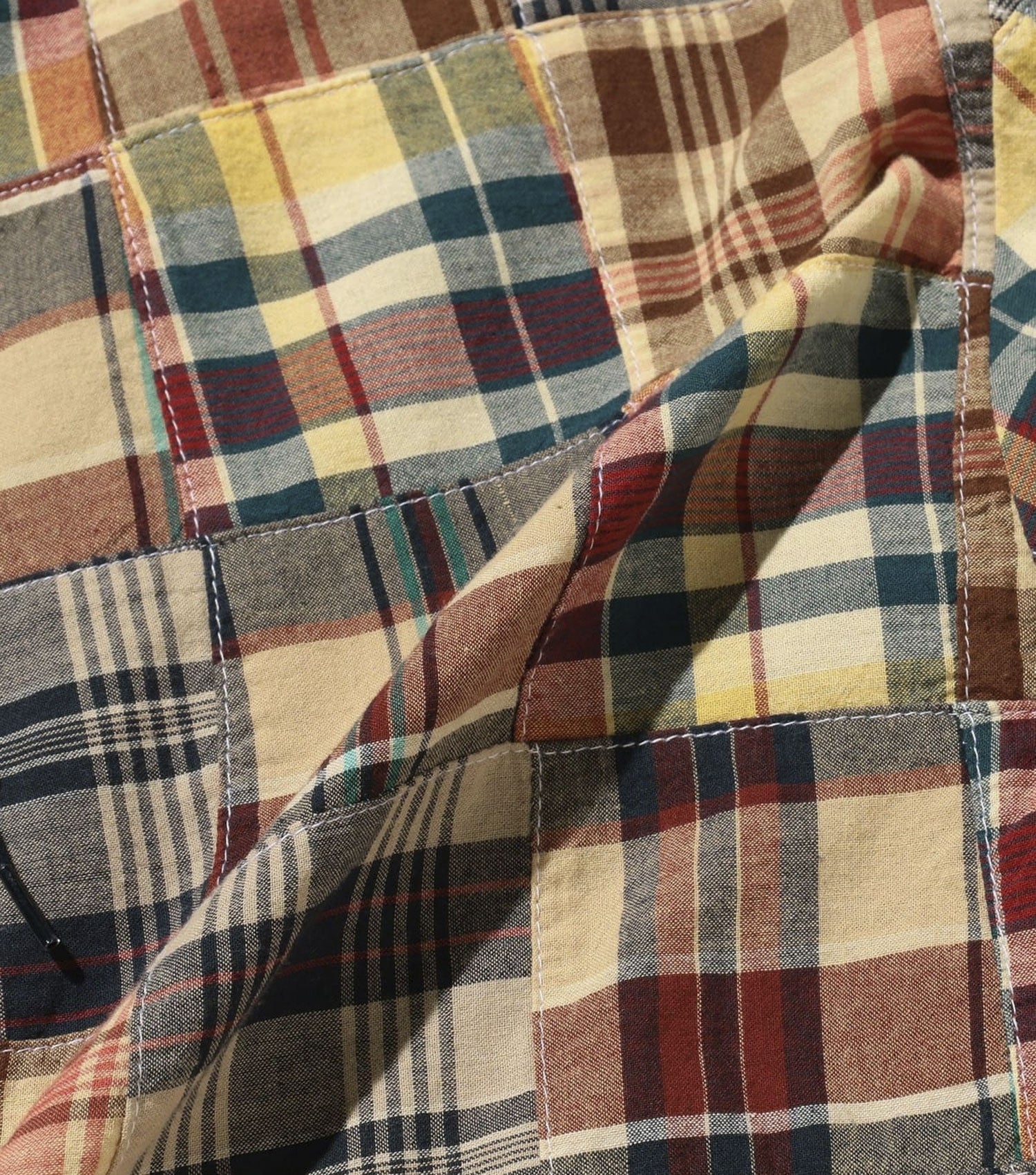 Swing Jacket Patchwork Madras Beige Base Patchwork - Beams Plus