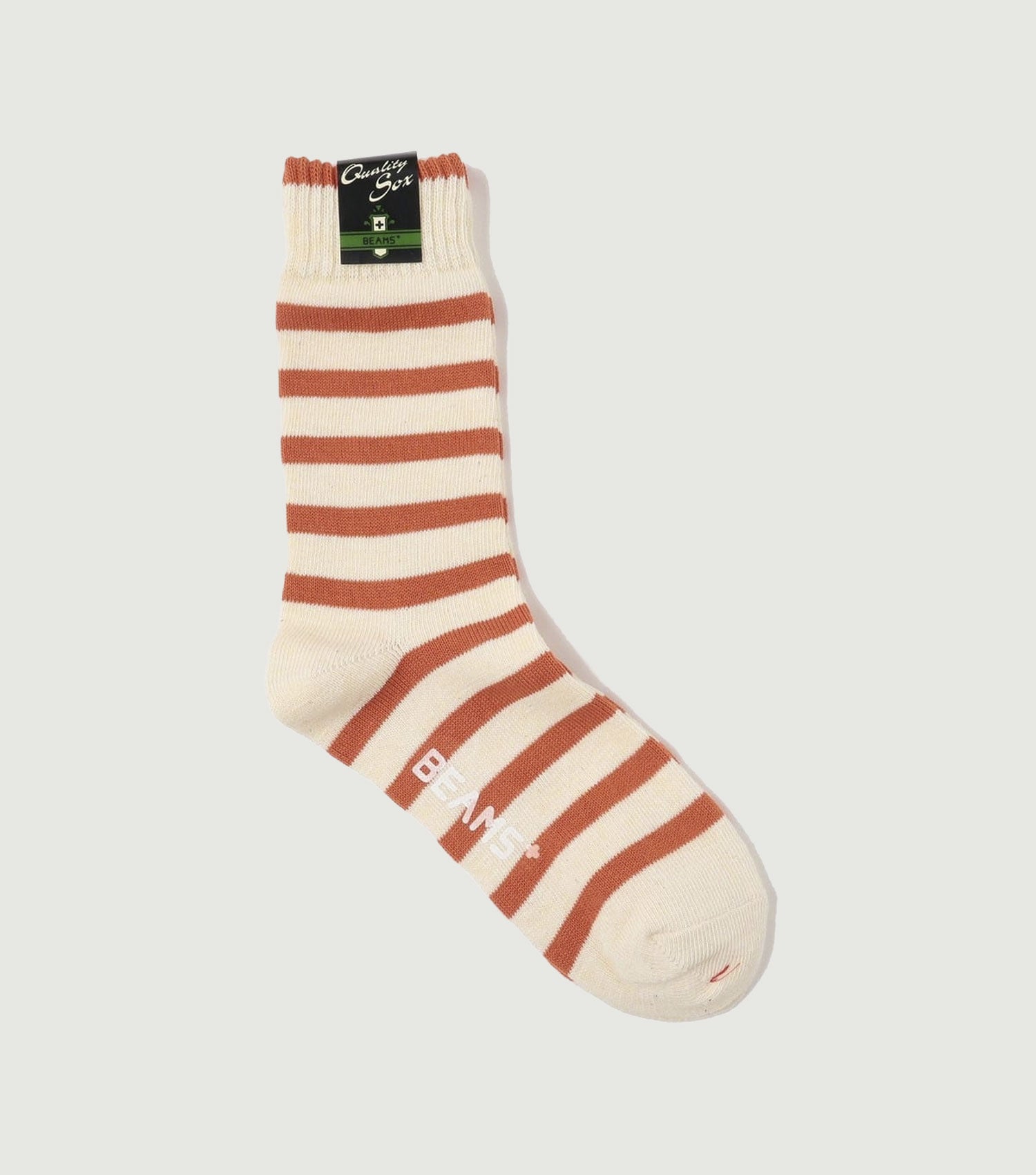 2 Tone Stripe Socks Rust - Beams Plus