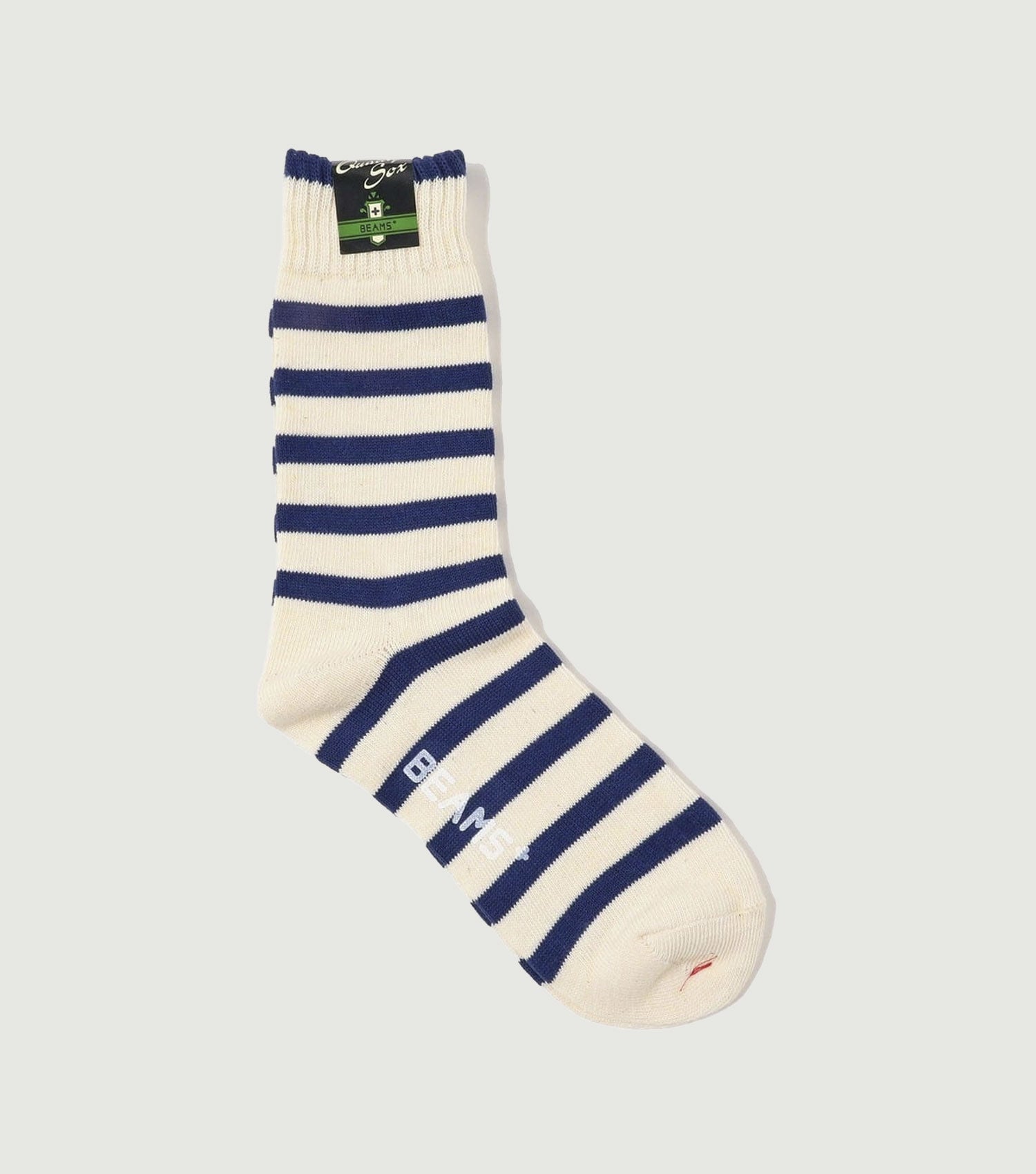 2 Tone Stripe Socks Navy - Beams Plus