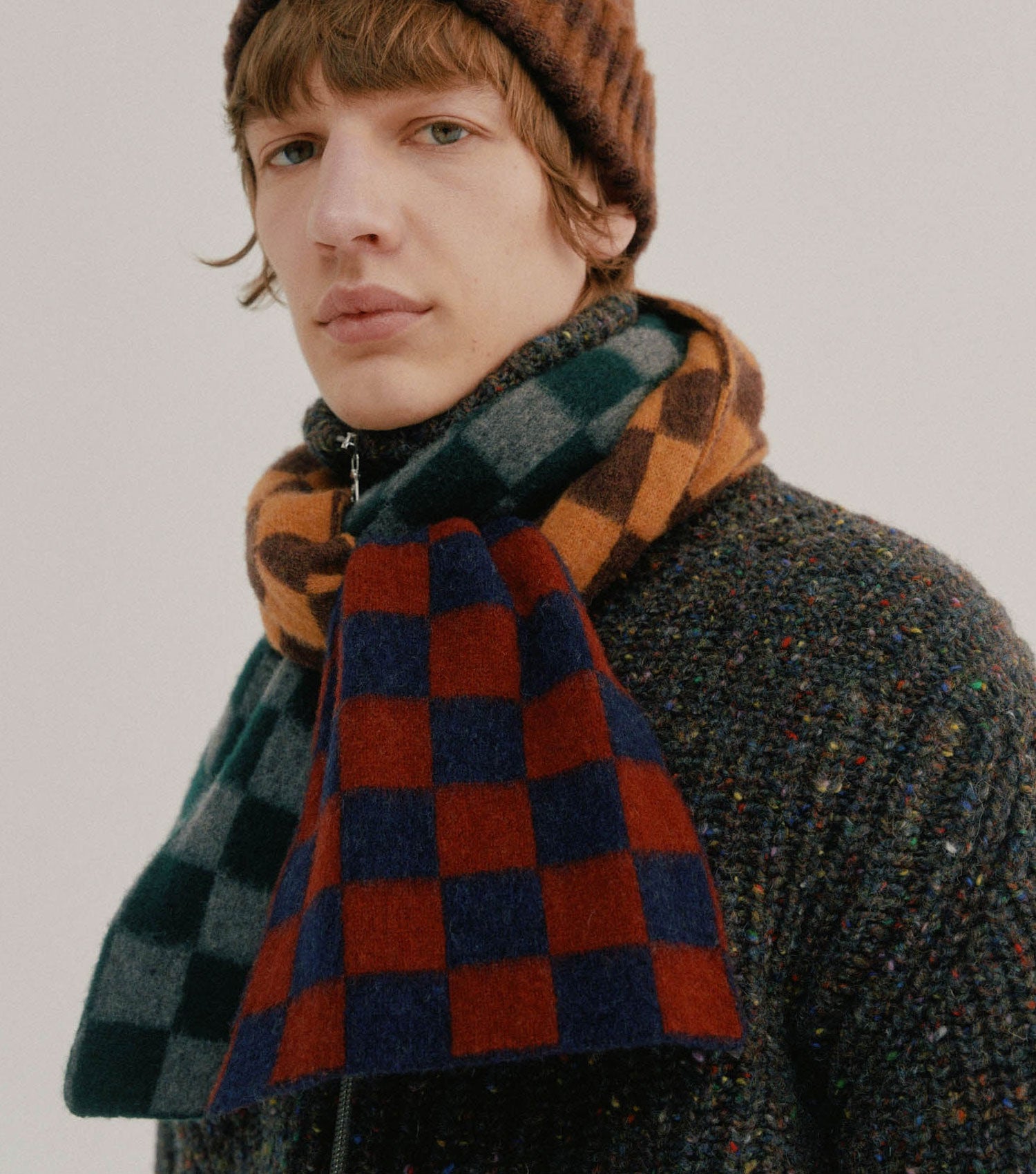 Cosmic Checkerboard Scarf Navy - Howlin'