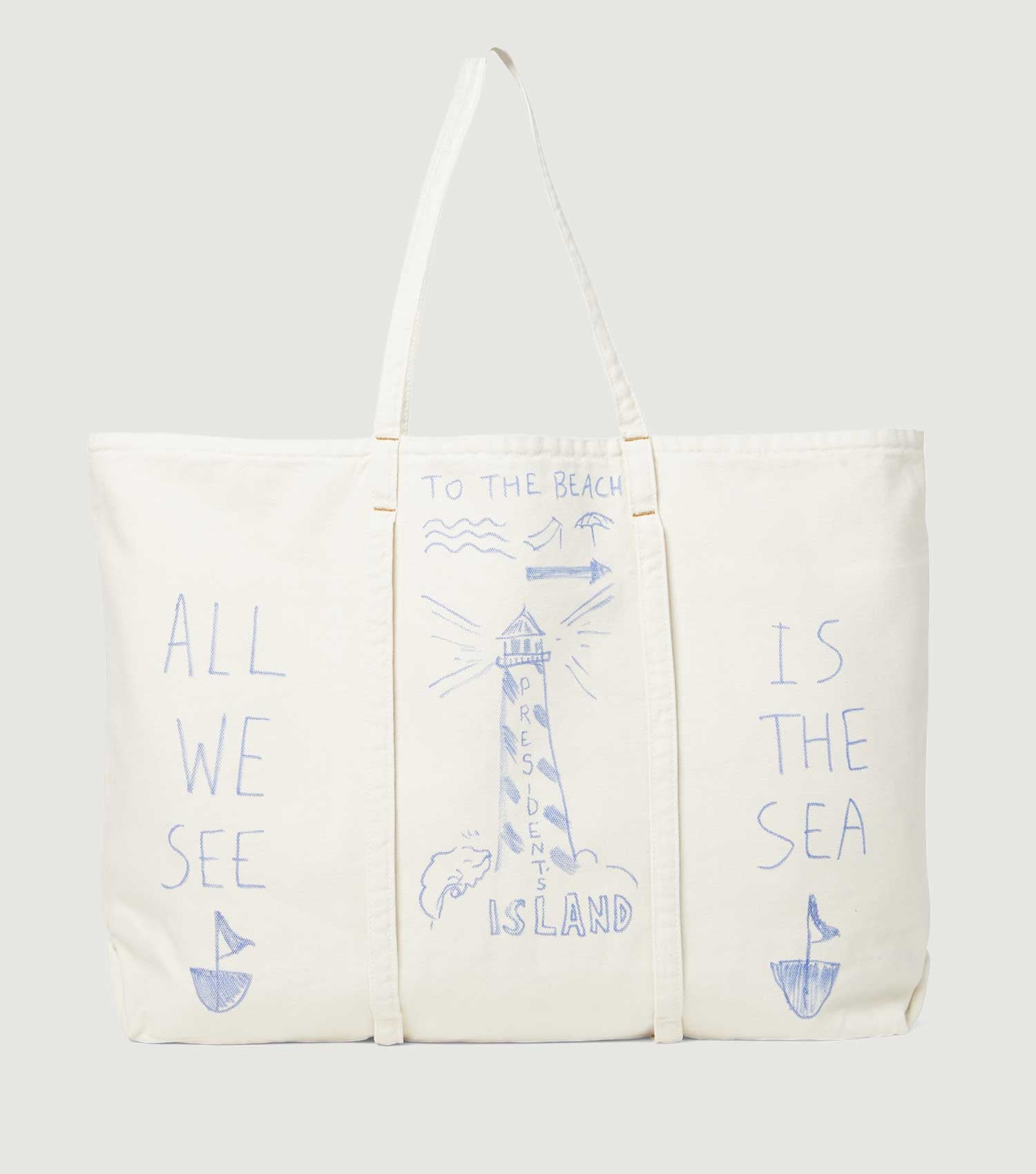Tote Bag P'S Canvas Hand paint Ecru - President's