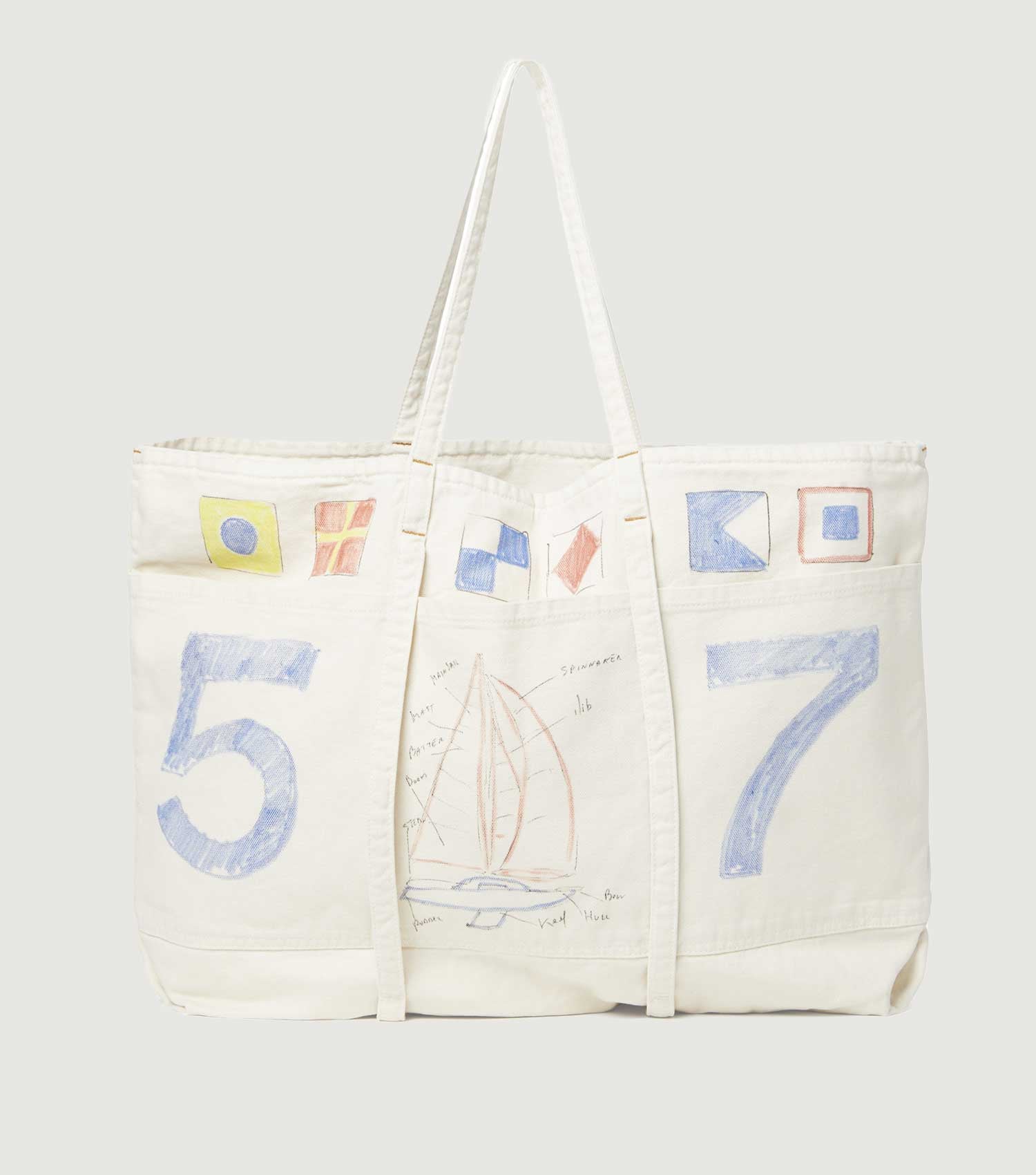 Tote Bag P'S Canvas Hand paint Ecru - President's