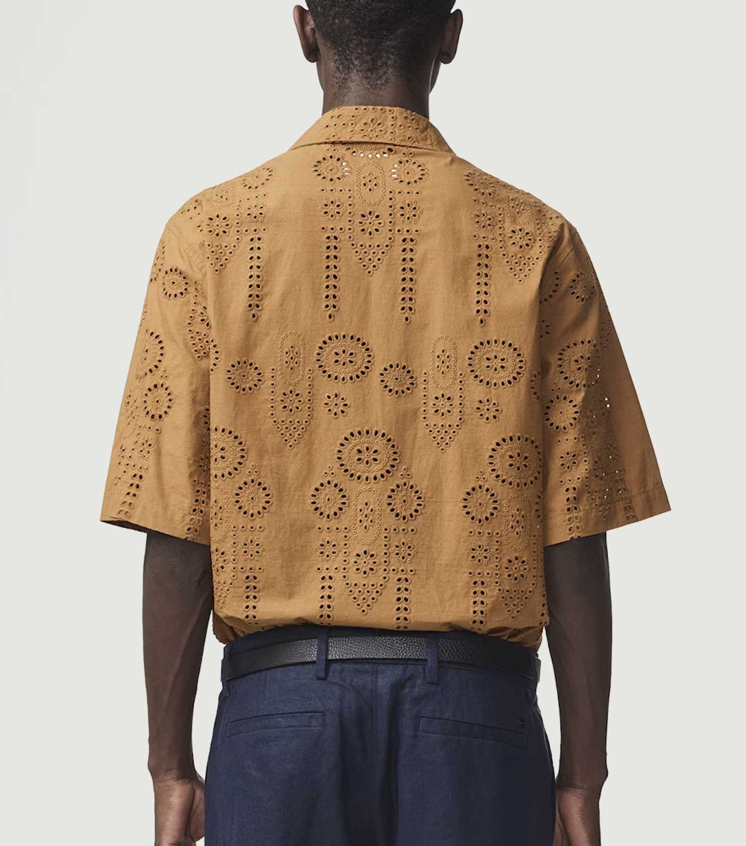 Ben Embroidery Anglaise Shirt Caramel - NN.07