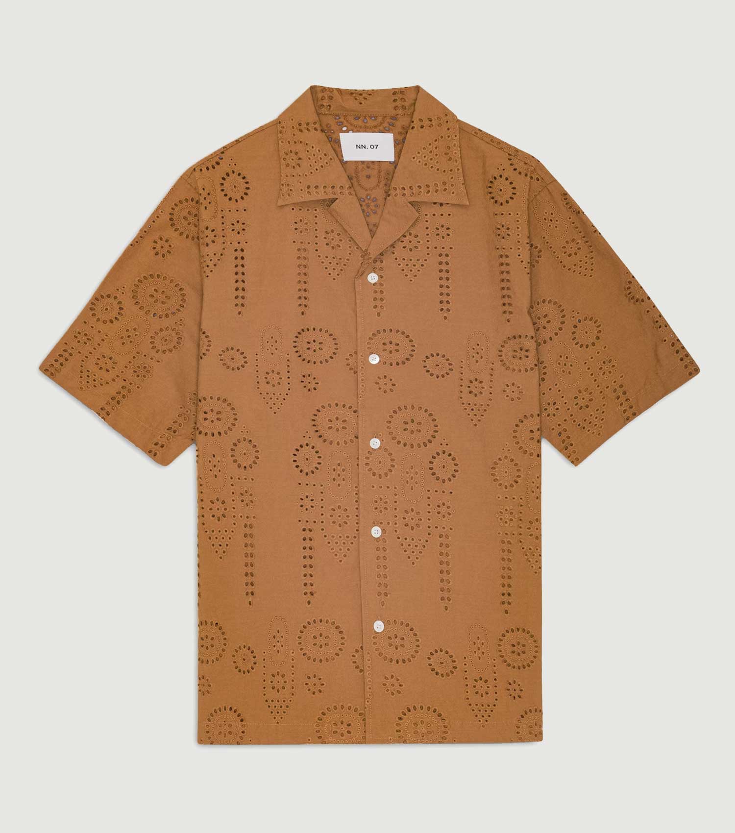 Ben Embroidery Anglaise Shirt Caramel - NN.07