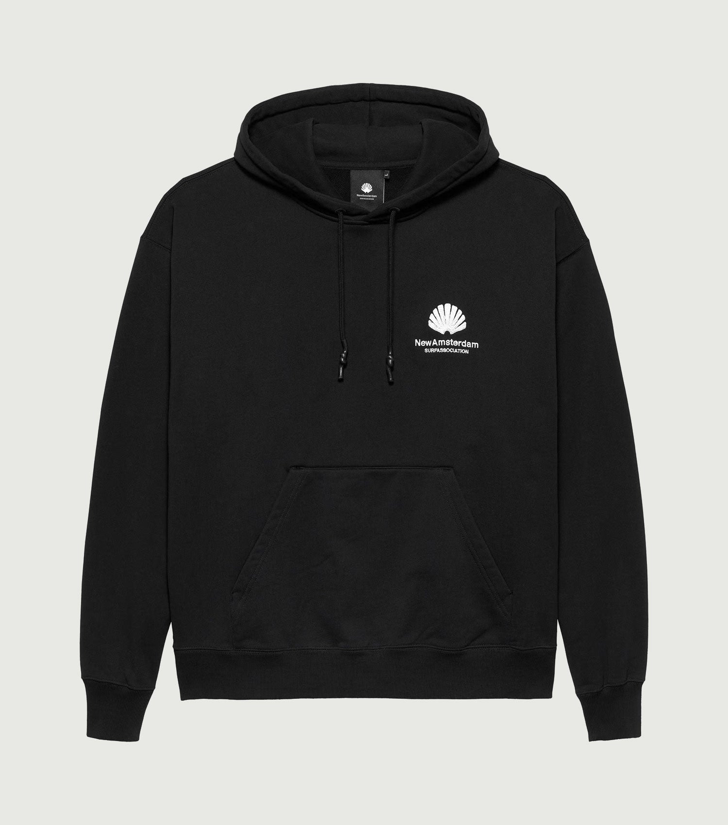 Logo Hoodie Black White - New Amsterdam Surf Association
