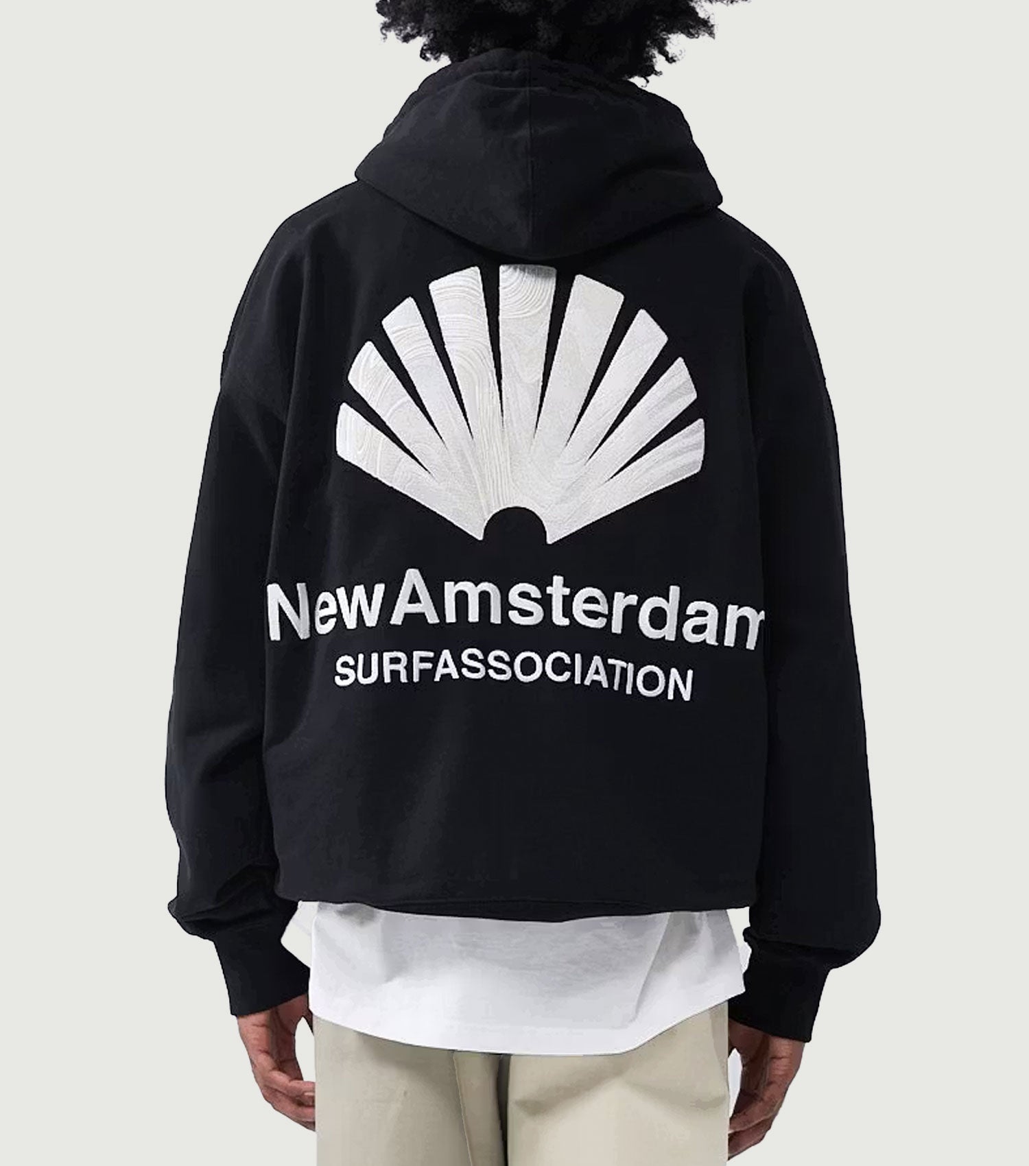 Logo Hoodie Black White - New Amsterdam Surf Association