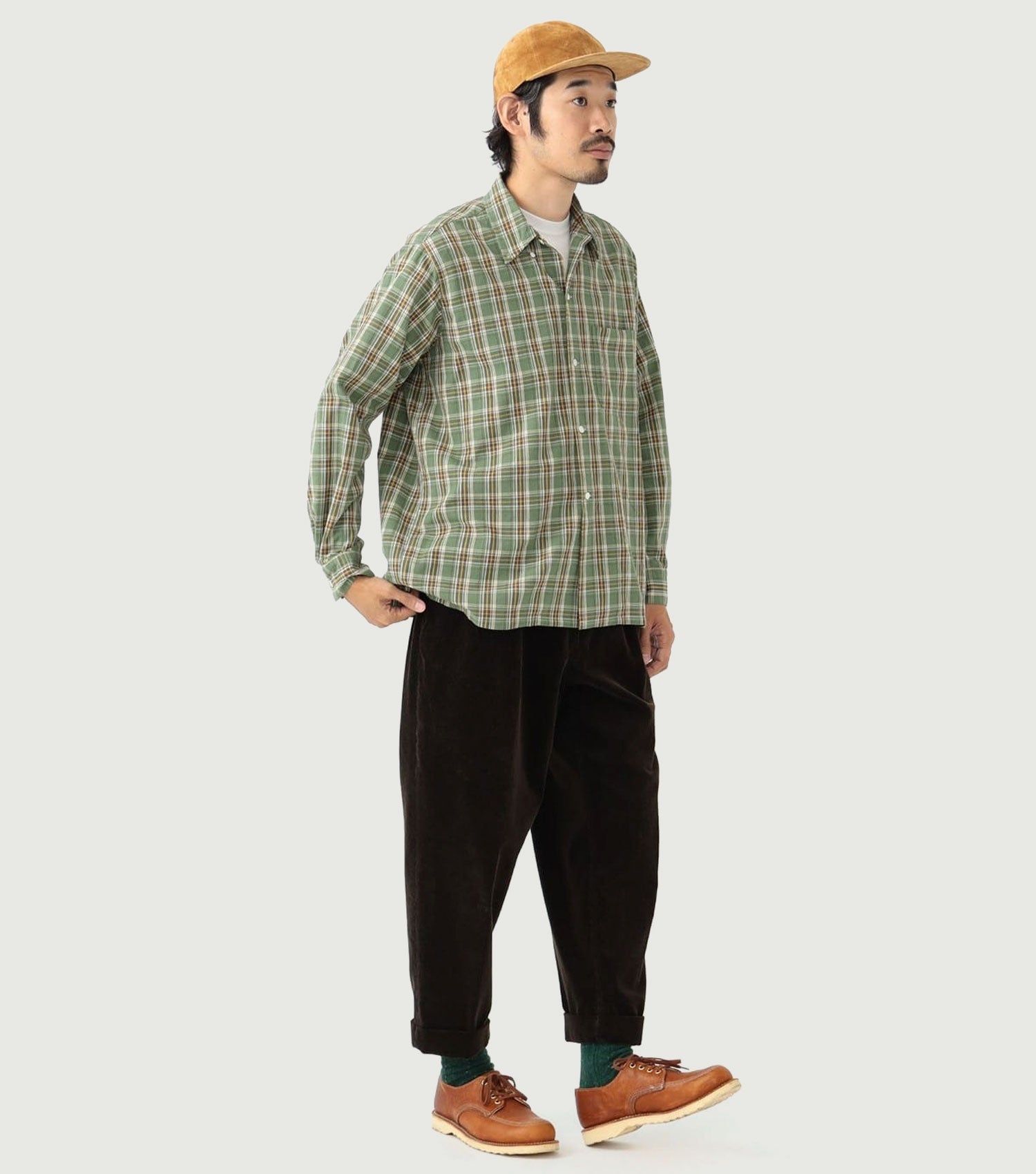 2 Pleats Tapered Corduroy - Beams Plus