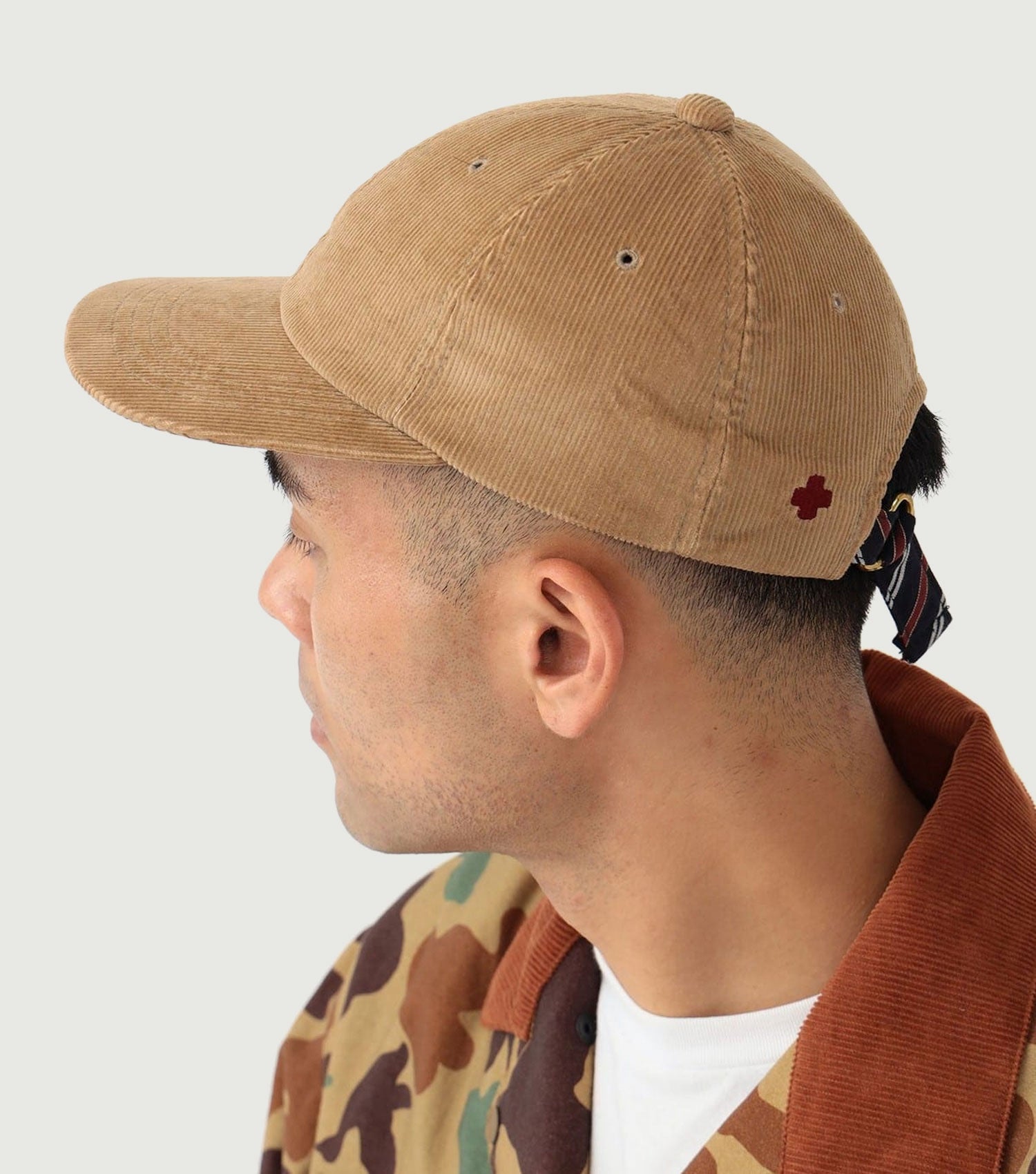 6 Panel Regimental Strap Corduroy Beige - Beams Plus