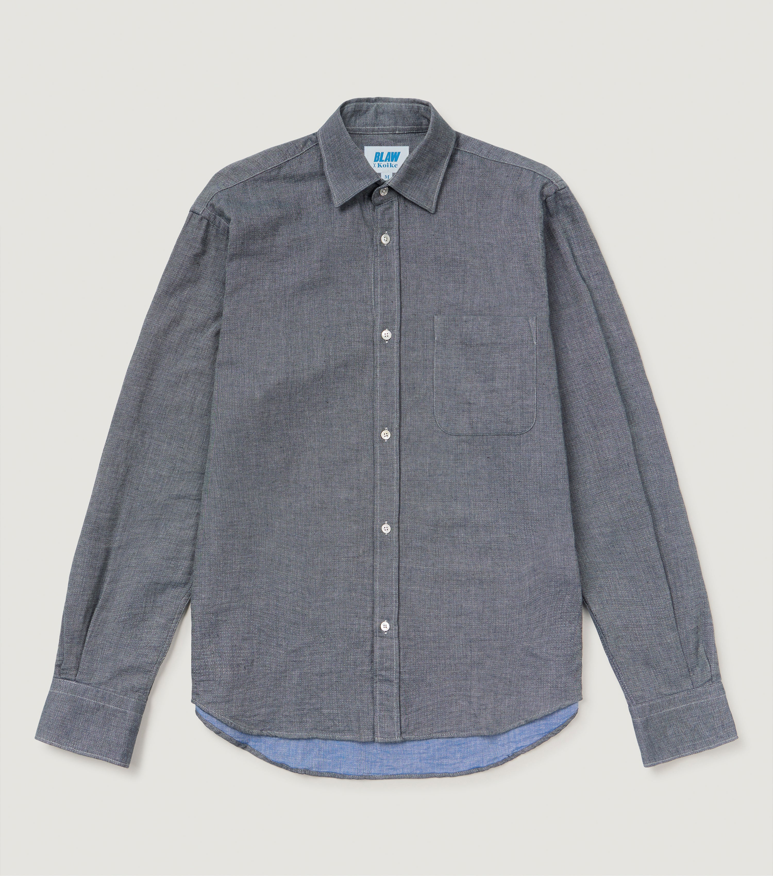 Double Face Button Down + Pocket Shirt Blue - Blaw x Koike