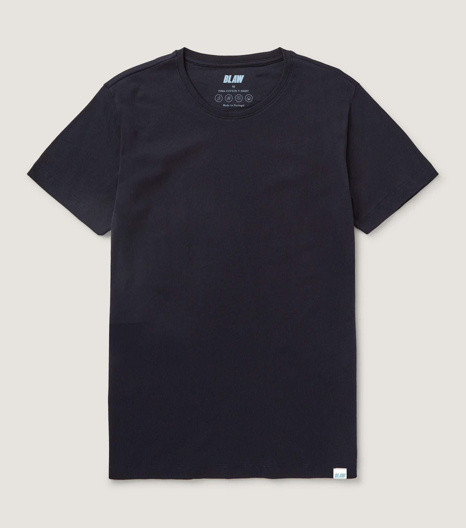 Basic Round Neck Pima Cotton T-shirt Navy - BLAW