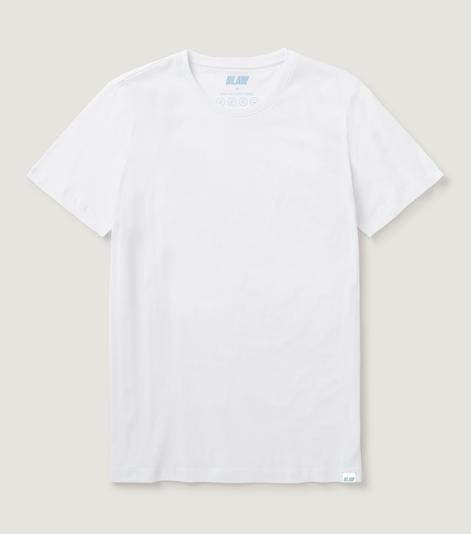 Basic Round Neck Pima Cotton T-shirt White - BLAW