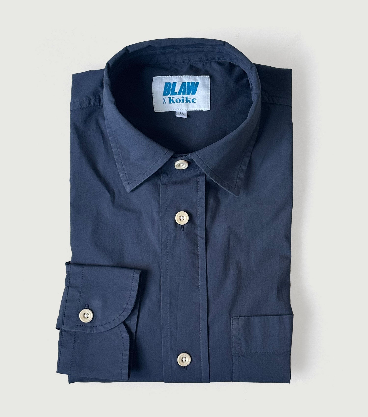 Relaxed Fit Pocket Poplin Shirt Navy - Blaw x Koike