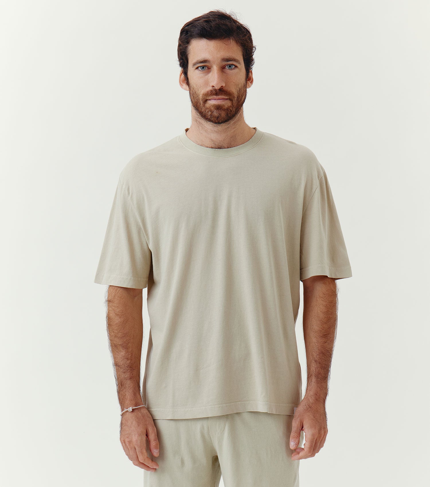 Oversize Cotton T-shirt Stone - BLAW