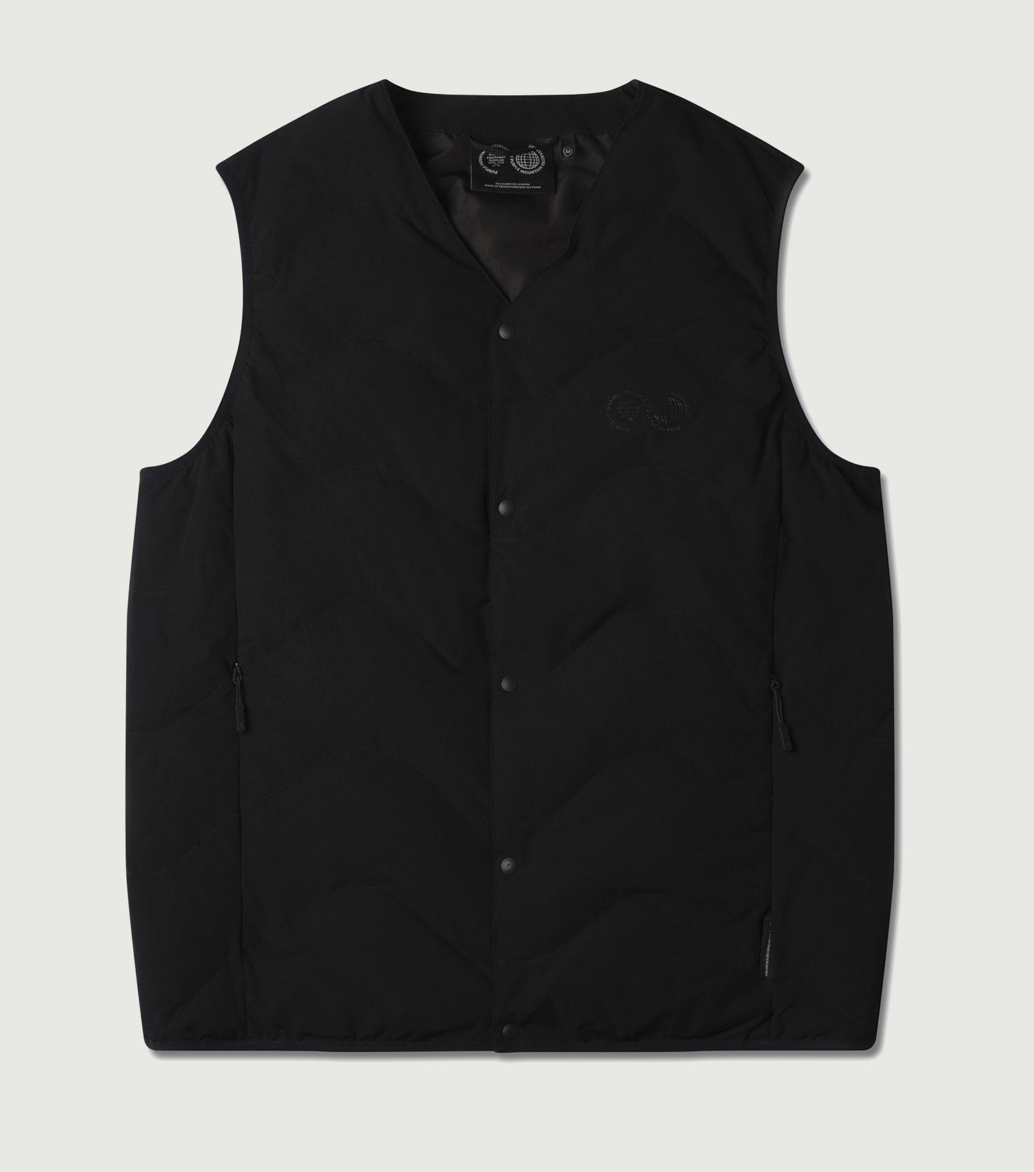 Black Waves Quilted Performance Stretch Fabric Gilet - Purple Mountain