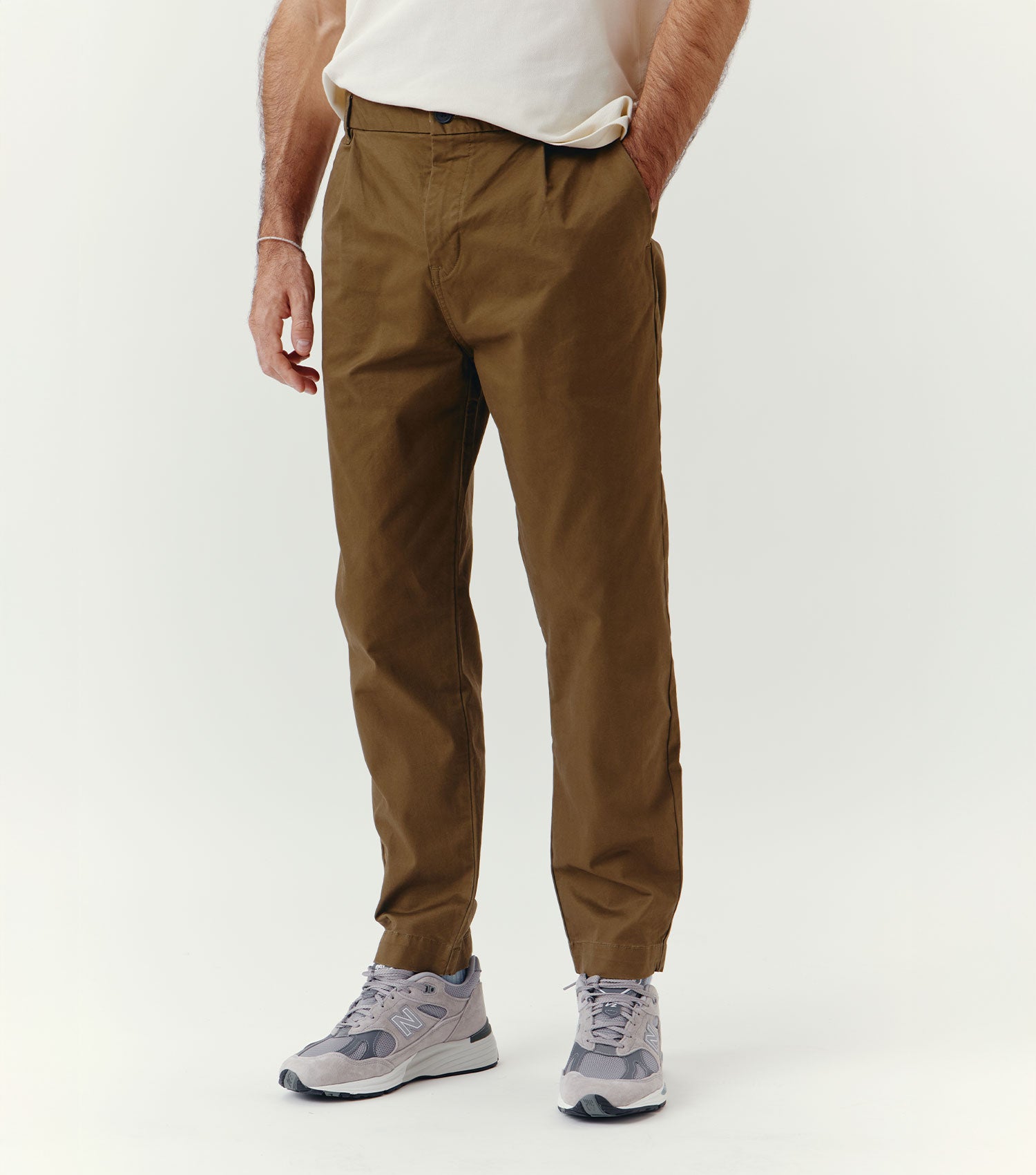 Chino Pleated 2/60 Pant Beige - BLAW