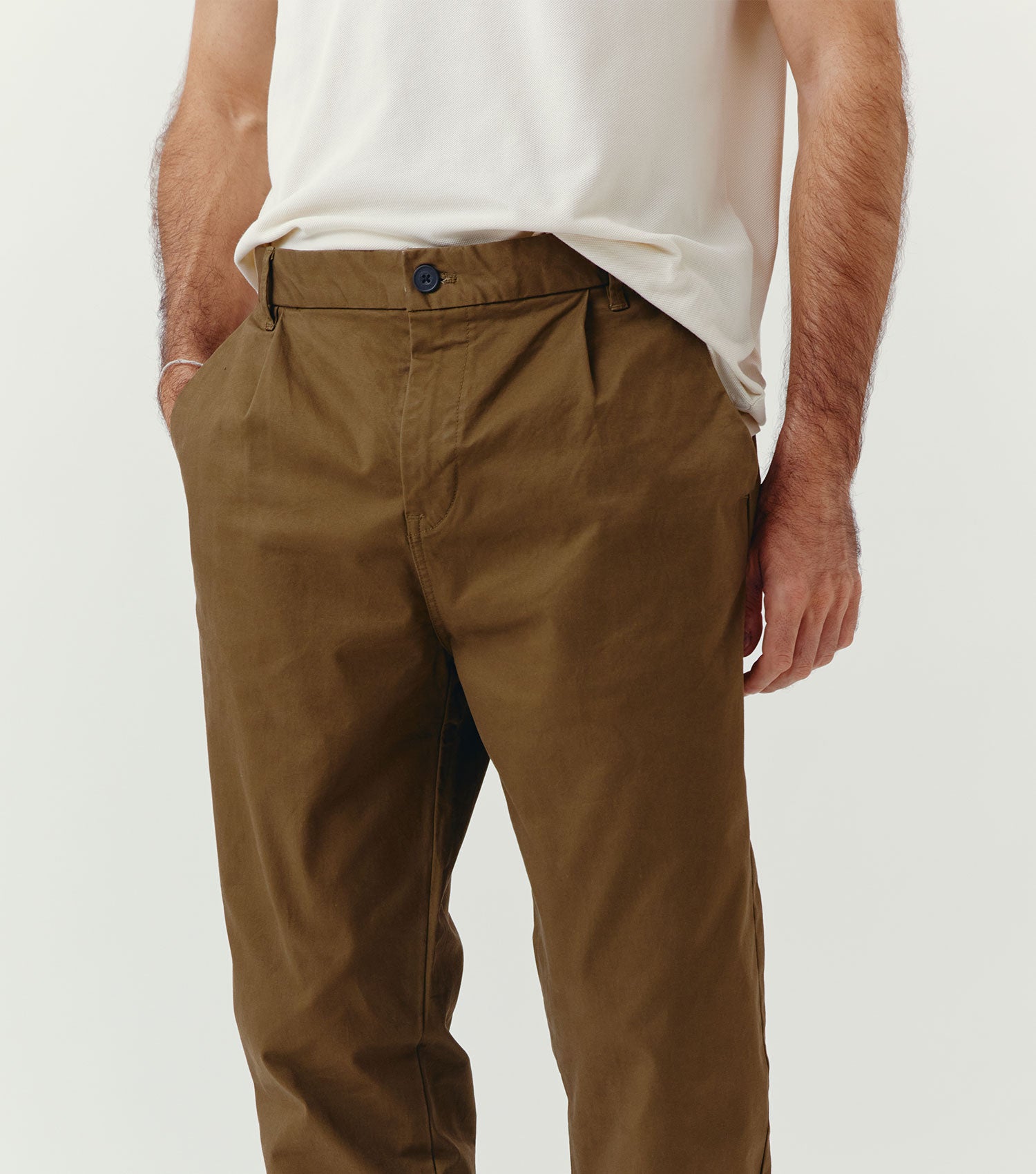 Chino Pleated 2/60 Pant Beige - BLAW