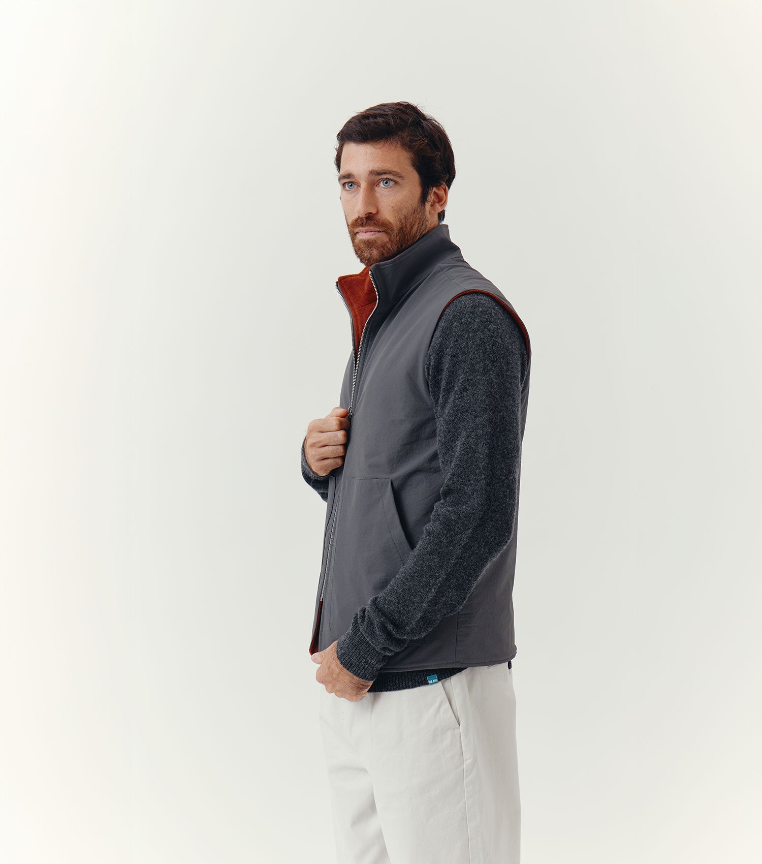 Reversible Wool Tech Vest Charcoal – BLAW