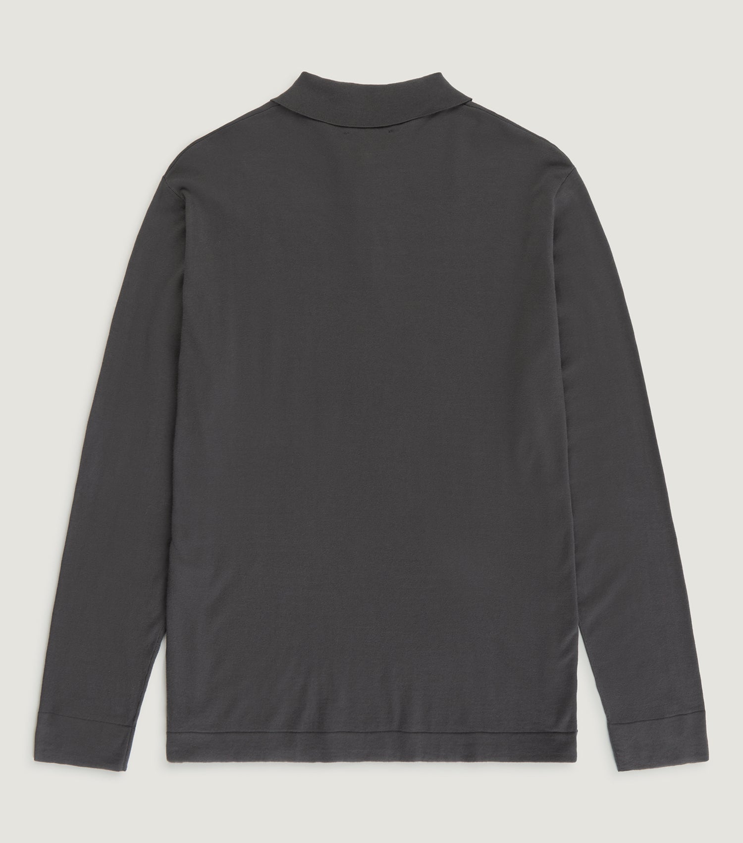 Organic Cotton Long Sleeve Polo Charcoal - BLAW