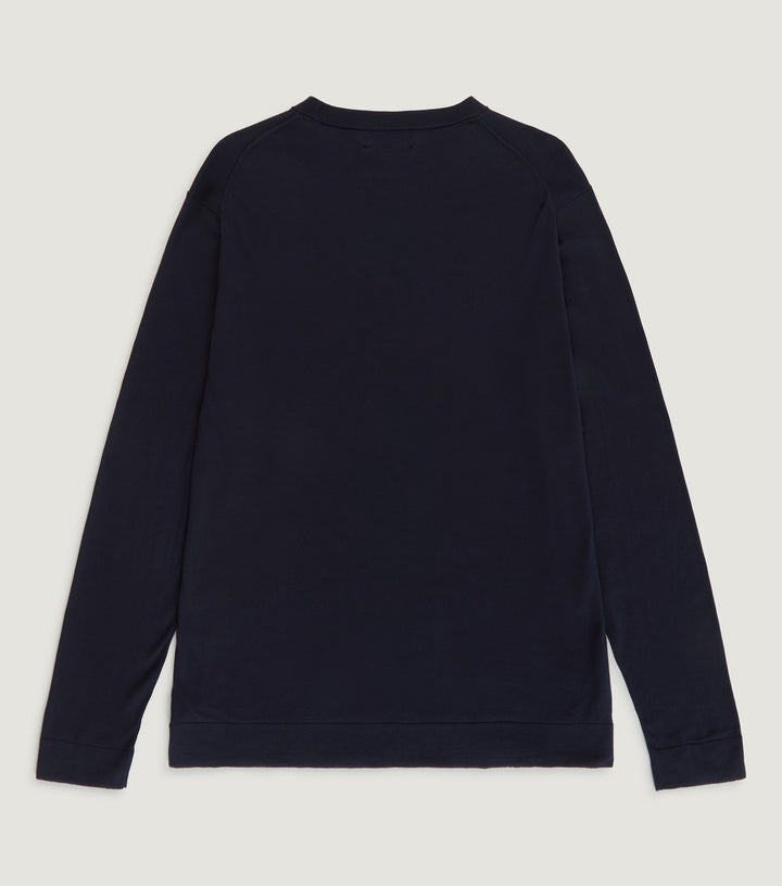 Organic Cotton Long Sleeve Sweater Navy - BLAW