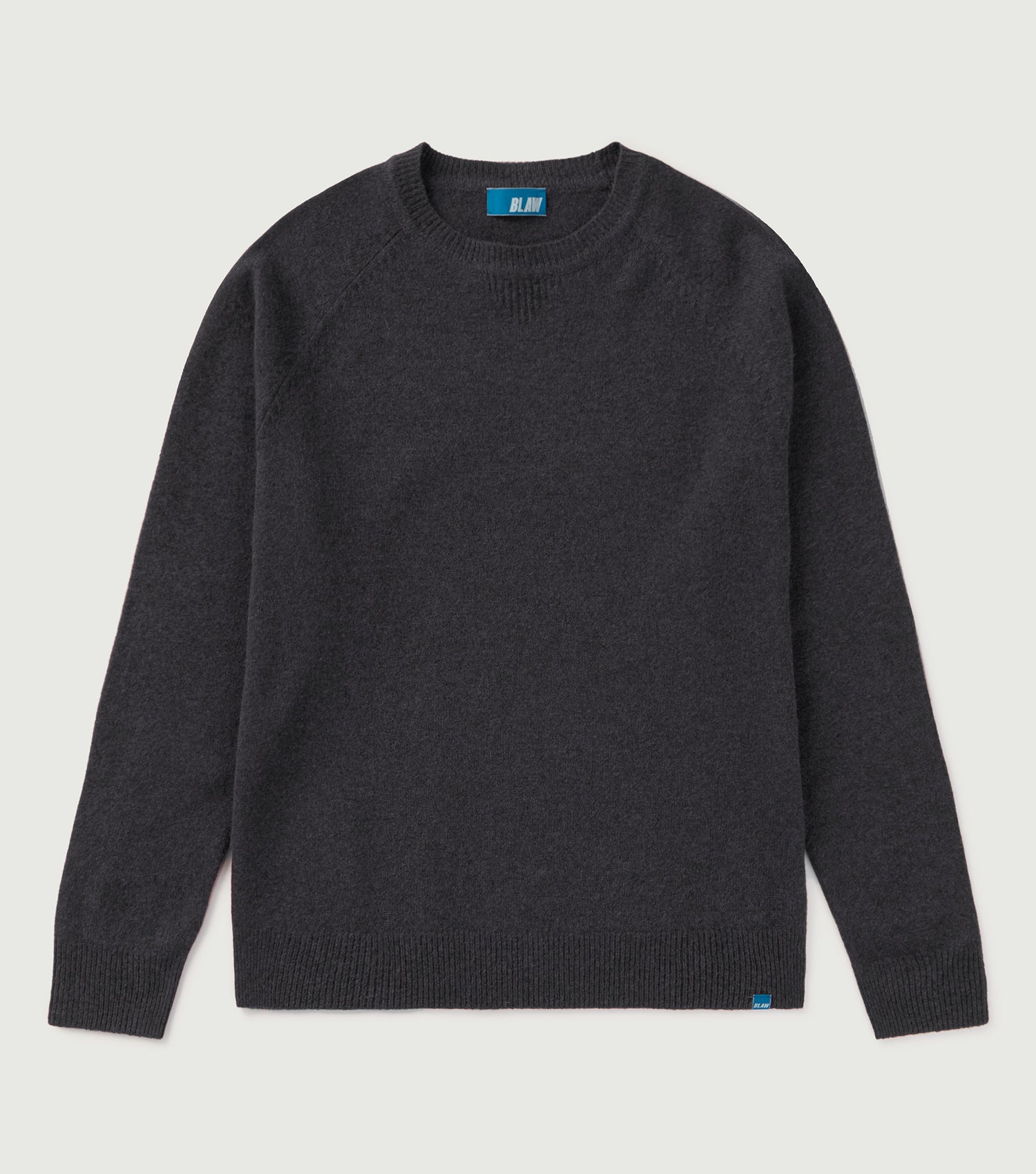 100% Wool Crew Neck Sweater Charcoal - BLAW