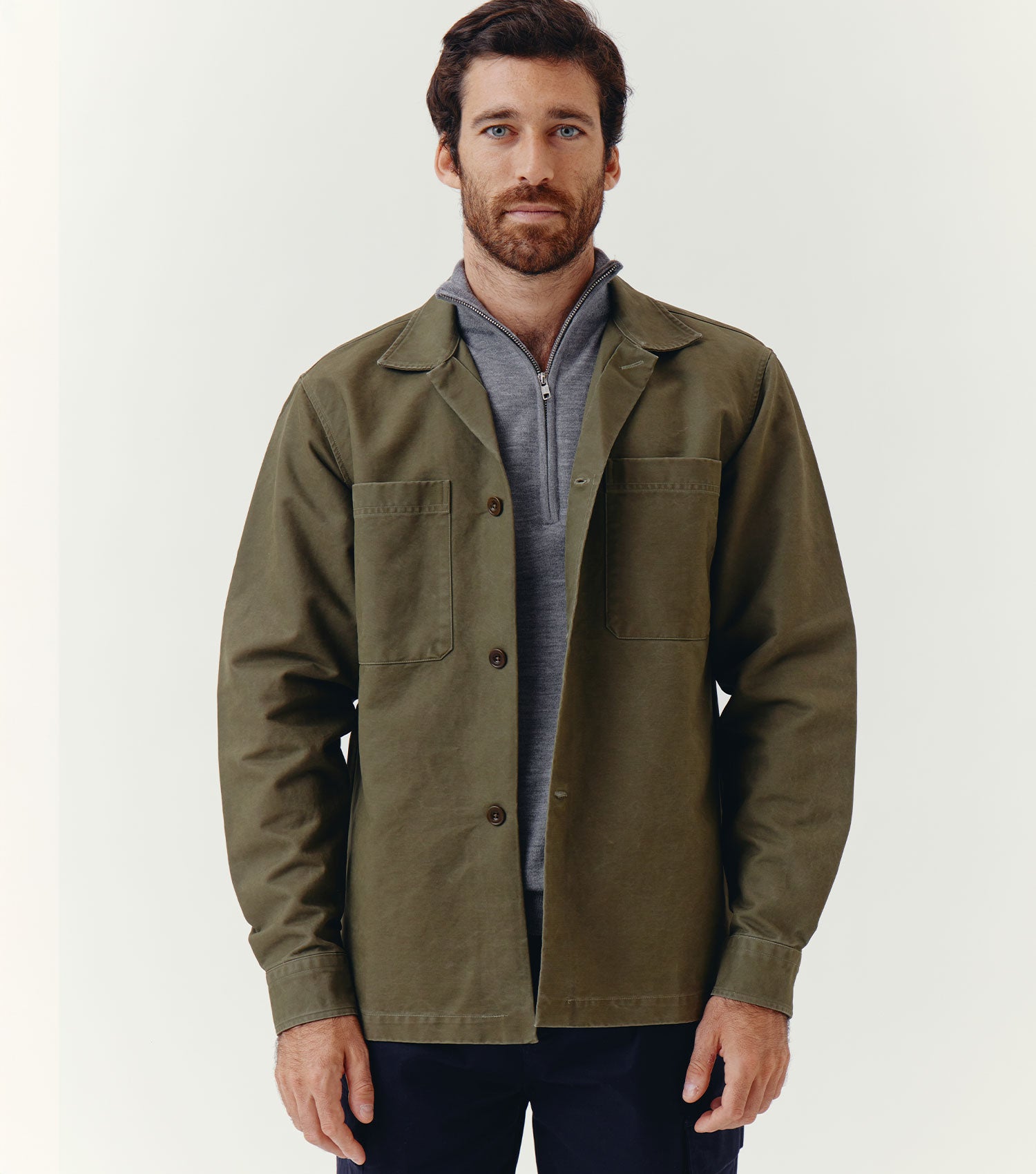 Twill 2 Pockets Overshirt Army - Blaw x Koike