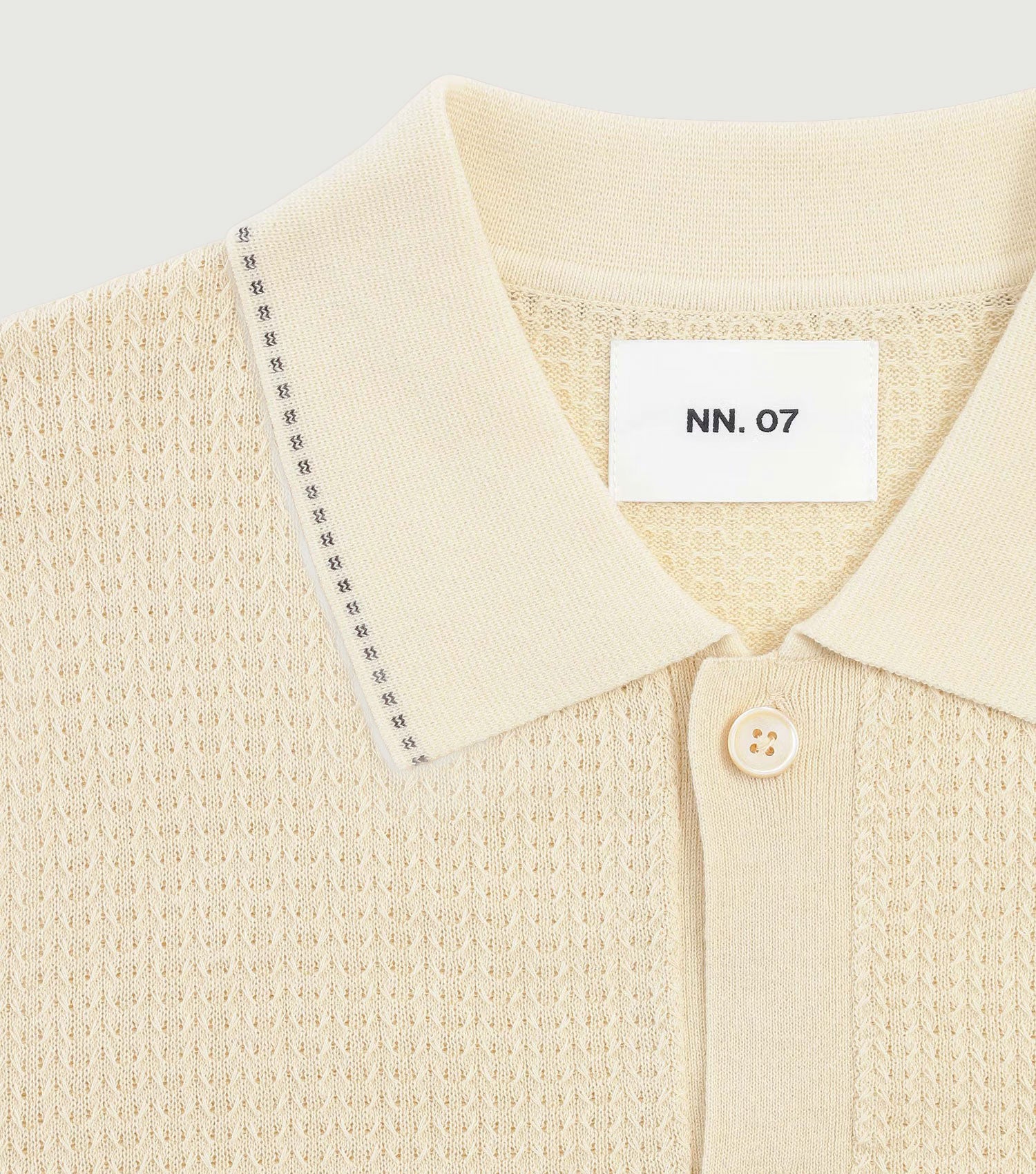 Nalo Textured Stitch Polo Ivory - NN.07