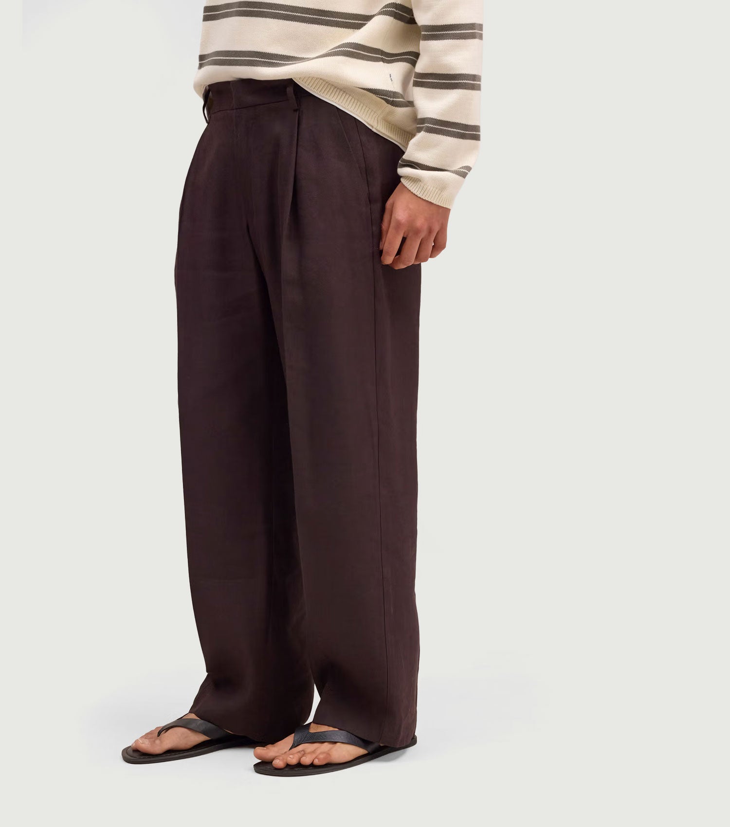 Kay Relaxed fit linen blend Trouser Deep Truffle - NN.07